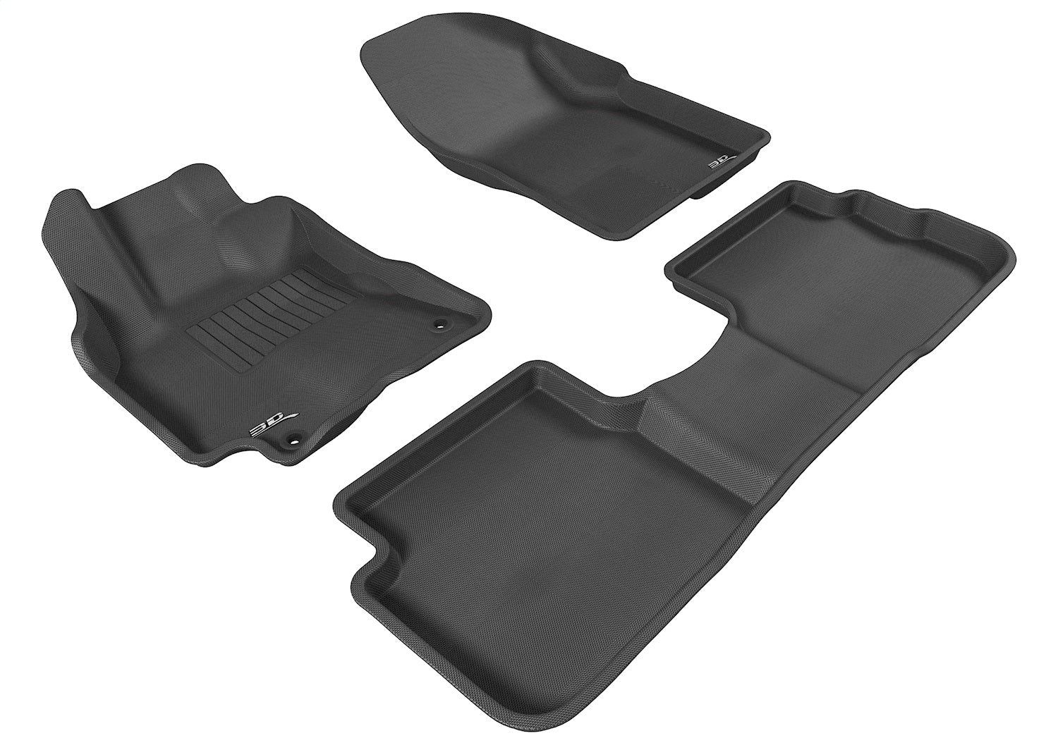 3D MAXpider L1TY08501509 KAGU Floor Mat; Black; 3 pc.; 2 pc. Front Row; 1 pc. 2nd Row; 3D MAXpider L1TY08501509