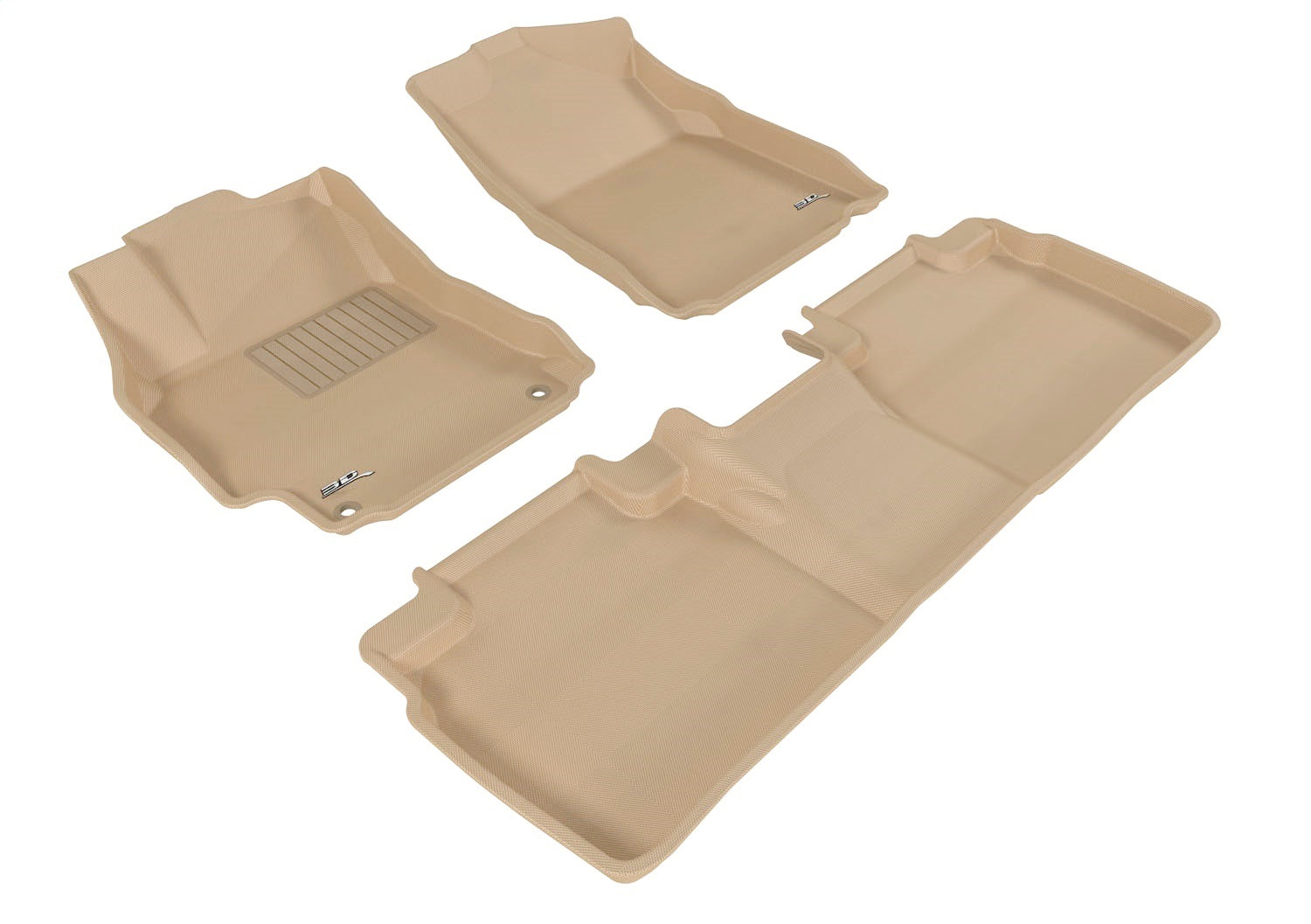 3D MAXpider L1TY08601502 KAGU Floor Mat; Tan; 3 pc.; 2 pc. Front Row; 1 pc. 2nd Row; 3D MAXpider L1TY08601502