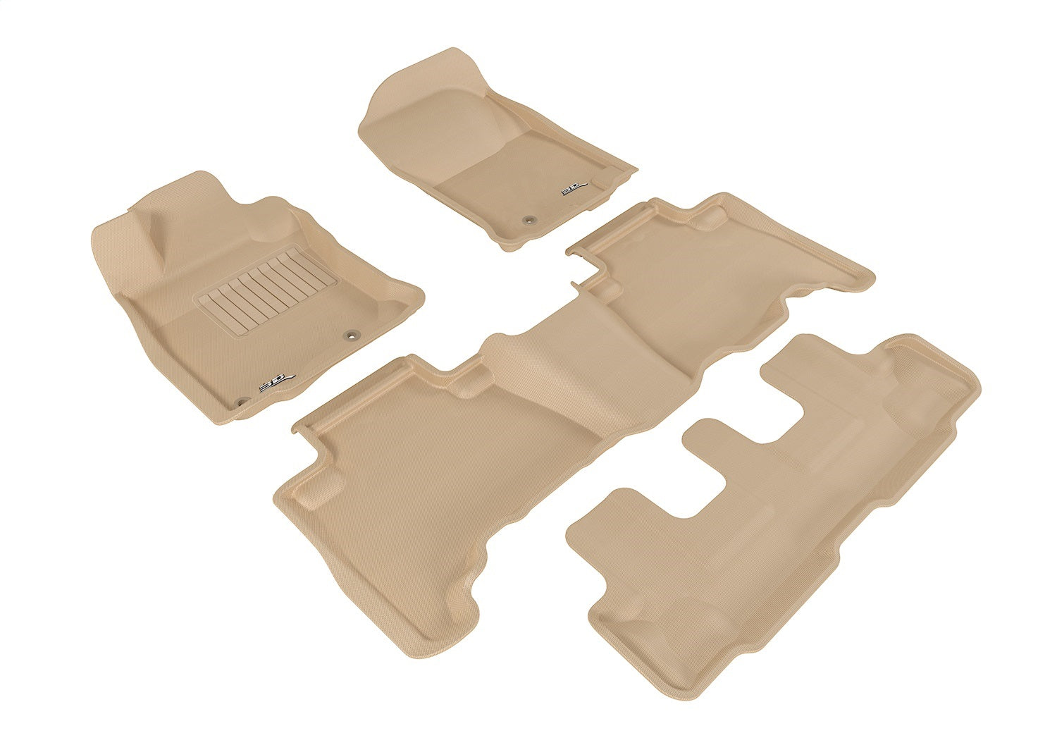 3D MAXpider L1TY12801502 KAGU Floor Mat; Tan; 4 pc.; Front Rear and Third Row; 3D MAXpider L1TY12801502