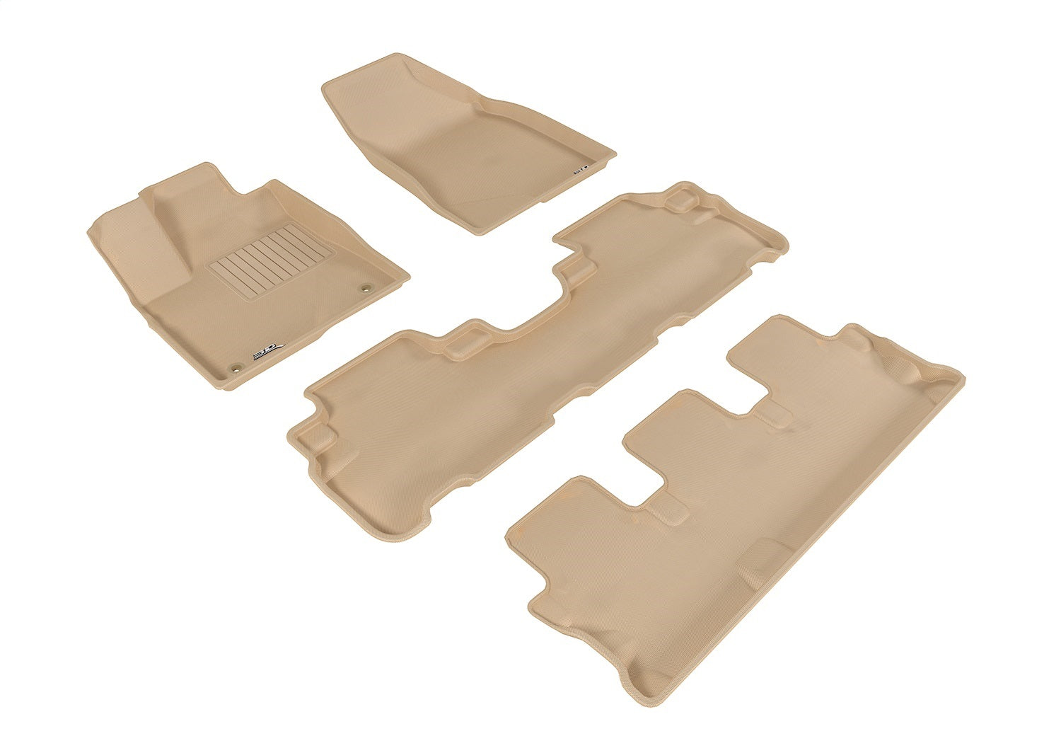 3D MAXpider L1TY16301502 KAGU Floor Mat; Tan; 5 pc.; 2 pc. Front Row; 1 pc. 2nd Row; 1 pc. 3rd Row; 3D MAXpider L1TY16301502