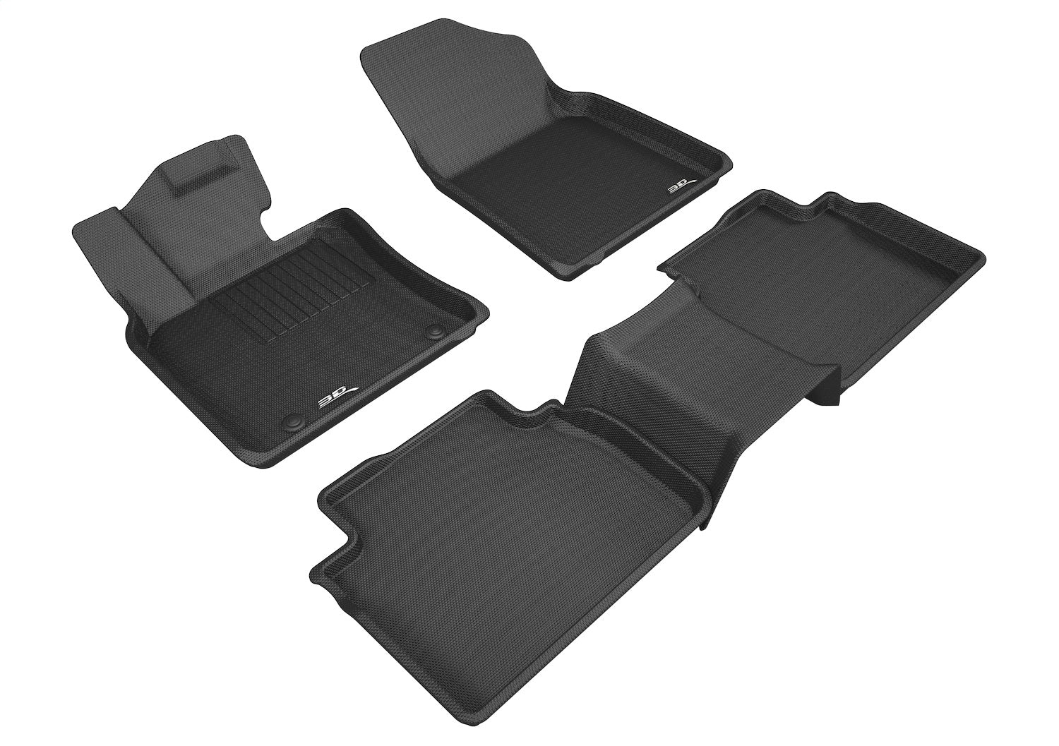 3D MAXpider L1TY23701509 KAGU Floor Mat; Black; 3 pc.; 2 pc. Front Row; 1 pc. 2nd Row; 3D MAXpider L1TY23701509