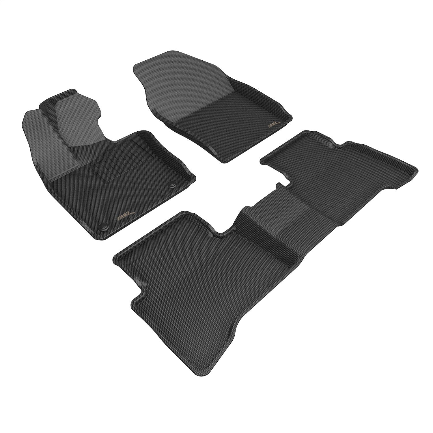 3D MAXpider L1TY30501509 KAGU Floor Mat; Black; 3 pc.; 2 pc. Front Row; 1 pc. 2nd Row; 3D MAXpider L1TY30501509