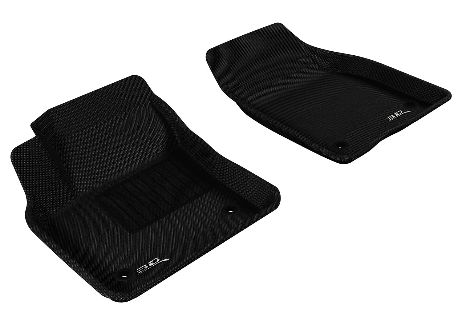 3D MAXpider L1VV00311509 KAGU Floor Mat; Black; 2 pc.; Front; [Available While Supplies Last]; 3D MAXpider L1VV00311509