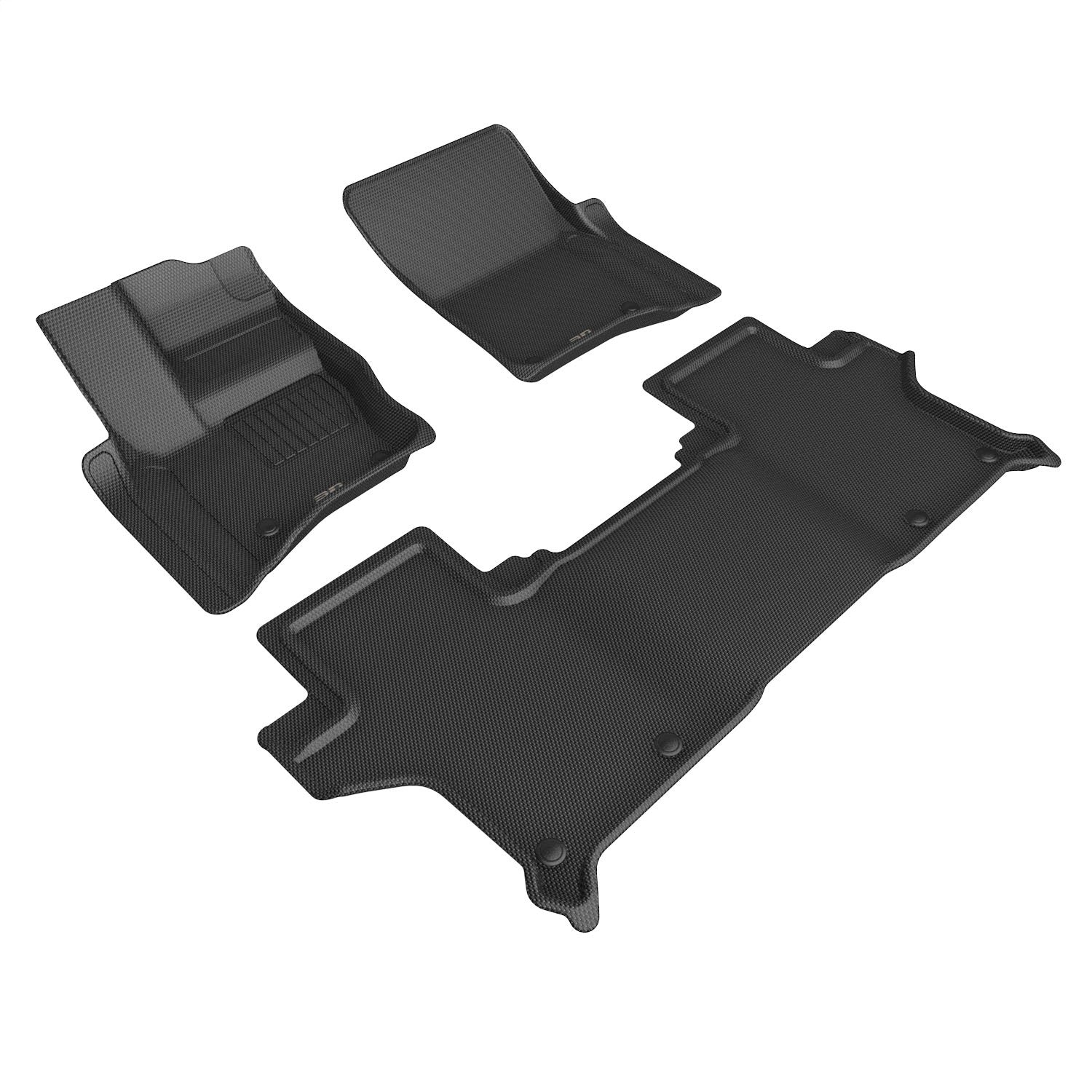 3D MAXpider L1LR03101509 KAGU Floor Mat; Black; 4 pc.; 3 pc. Front Row; 1 pc. 2nd Row; 3D MAXpider L1LR03101509