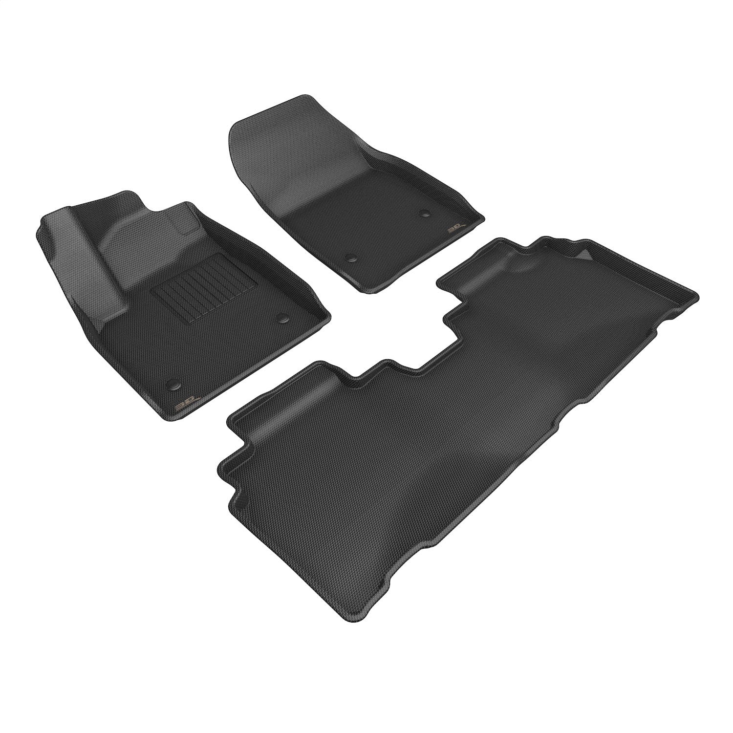 3D MAXpider L1CD02501509 KAGU Floor Mat; Black; 3 pc.; 2 pc. Front Row; 1 pc. 2nd Row; 3D MAXpider L1CD02501509