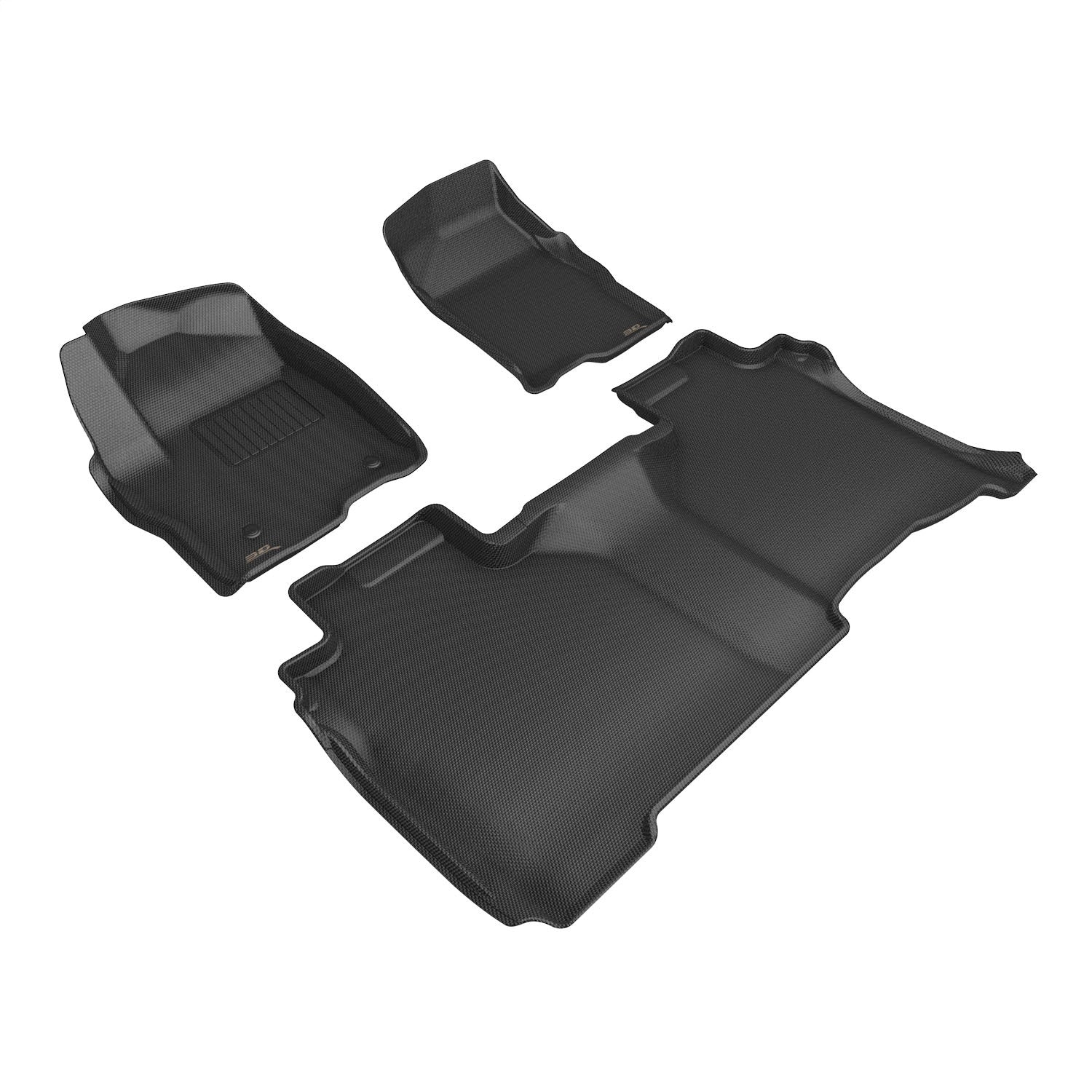 3D MAXpider L1CH11701509 KAGU Floor Mat; Black; 3 pc.; 2 pc. Front Row; 1 pc. 2nd Row; 3D MAXpider L1CH11701509