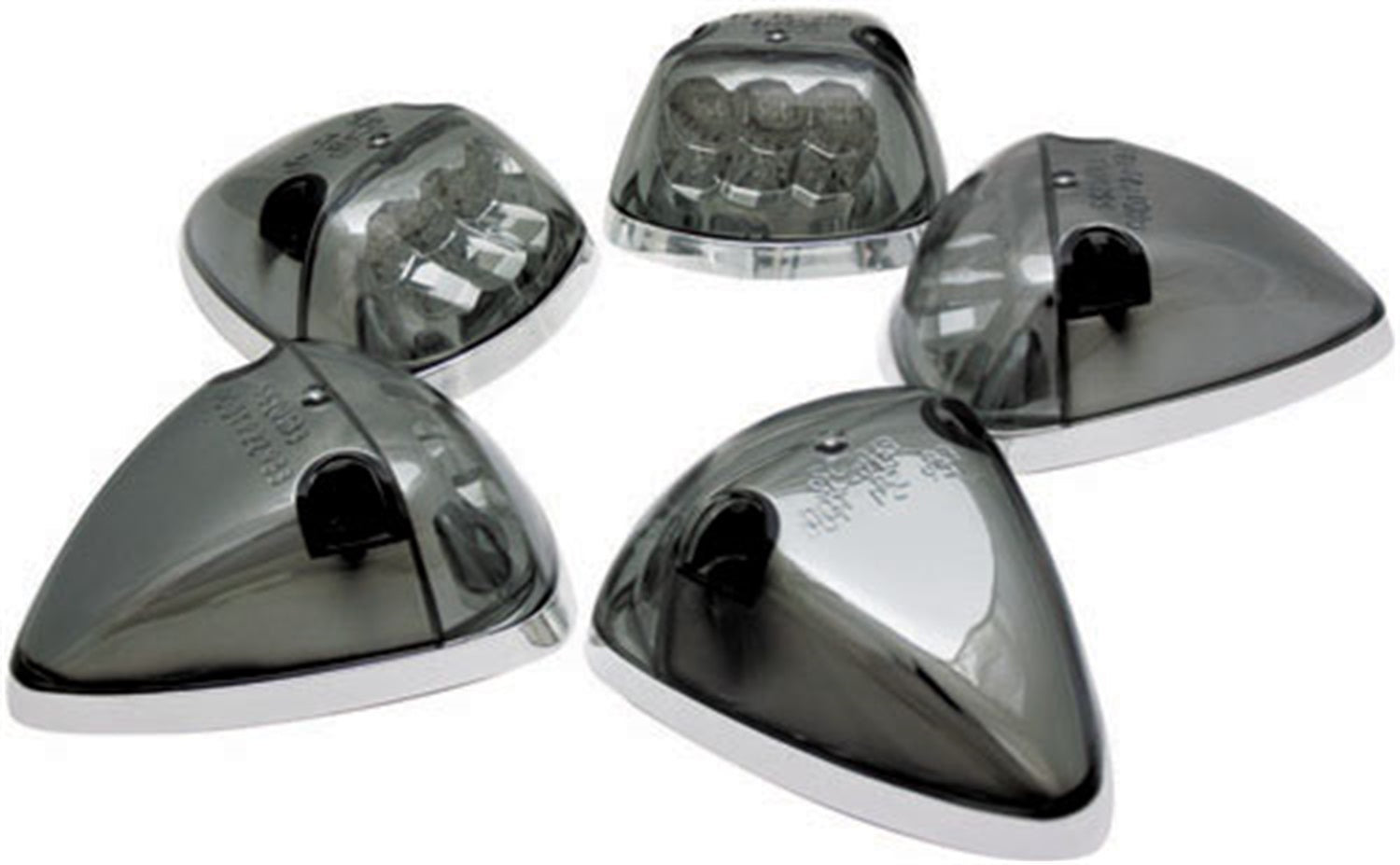 Cab Roof Lights; LED; Chrome Base; Platinum Smoke; 5 pc.; IPCW LEDR-401S
