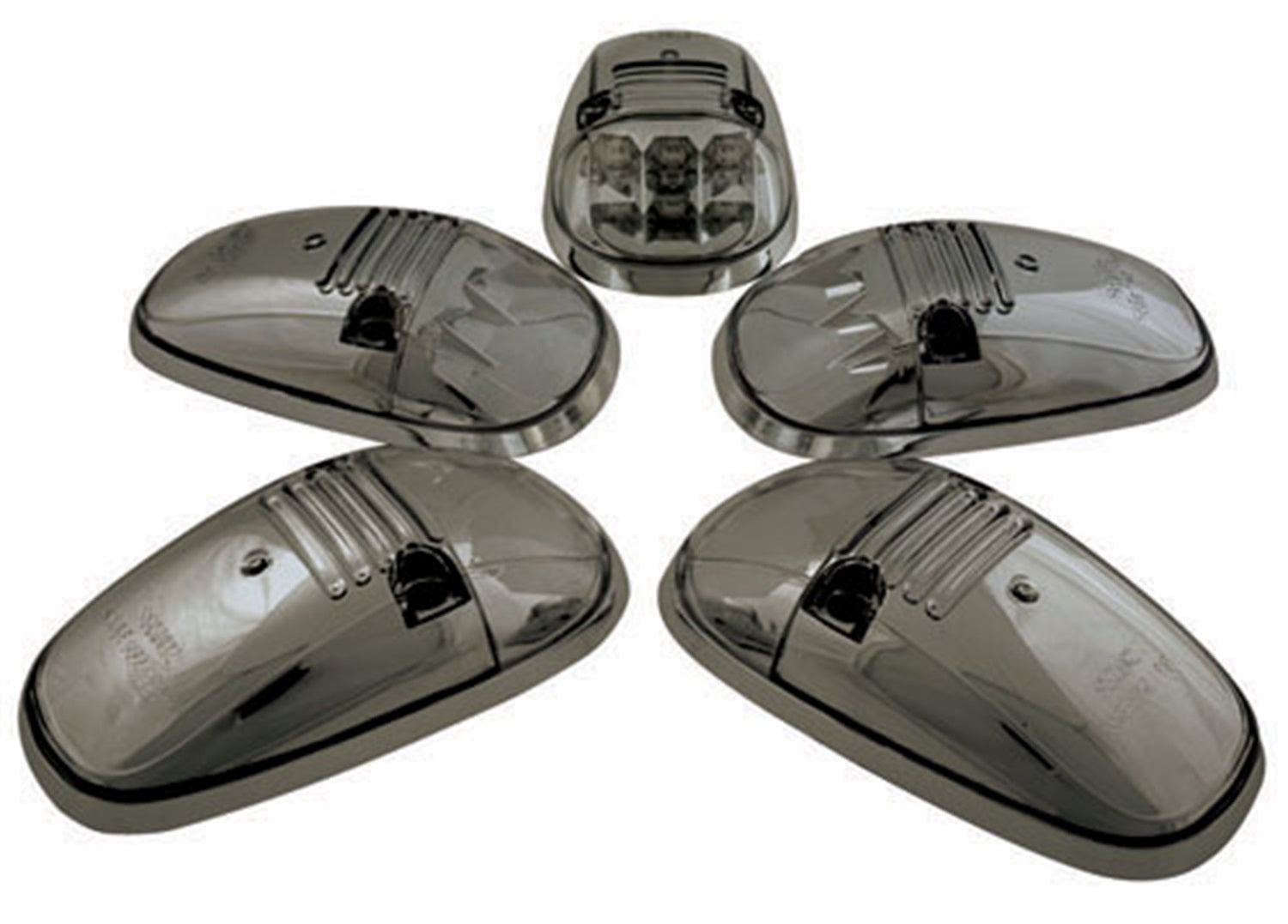 Cab Roof Lights; LED; Chrome Base; Platinum Smoke; 5 pc.; IPCW LEDR-402S