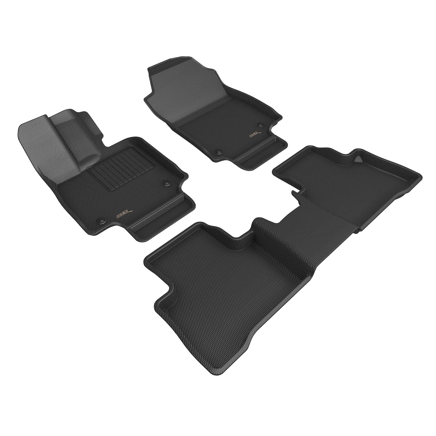 3D MAXpider L1LX07601509 KAGU Floor Mat; Black; 3 pc.; 2 pc. Front Row; 1 pc. 2nd Row; 3D MAXpider L1LX07601509