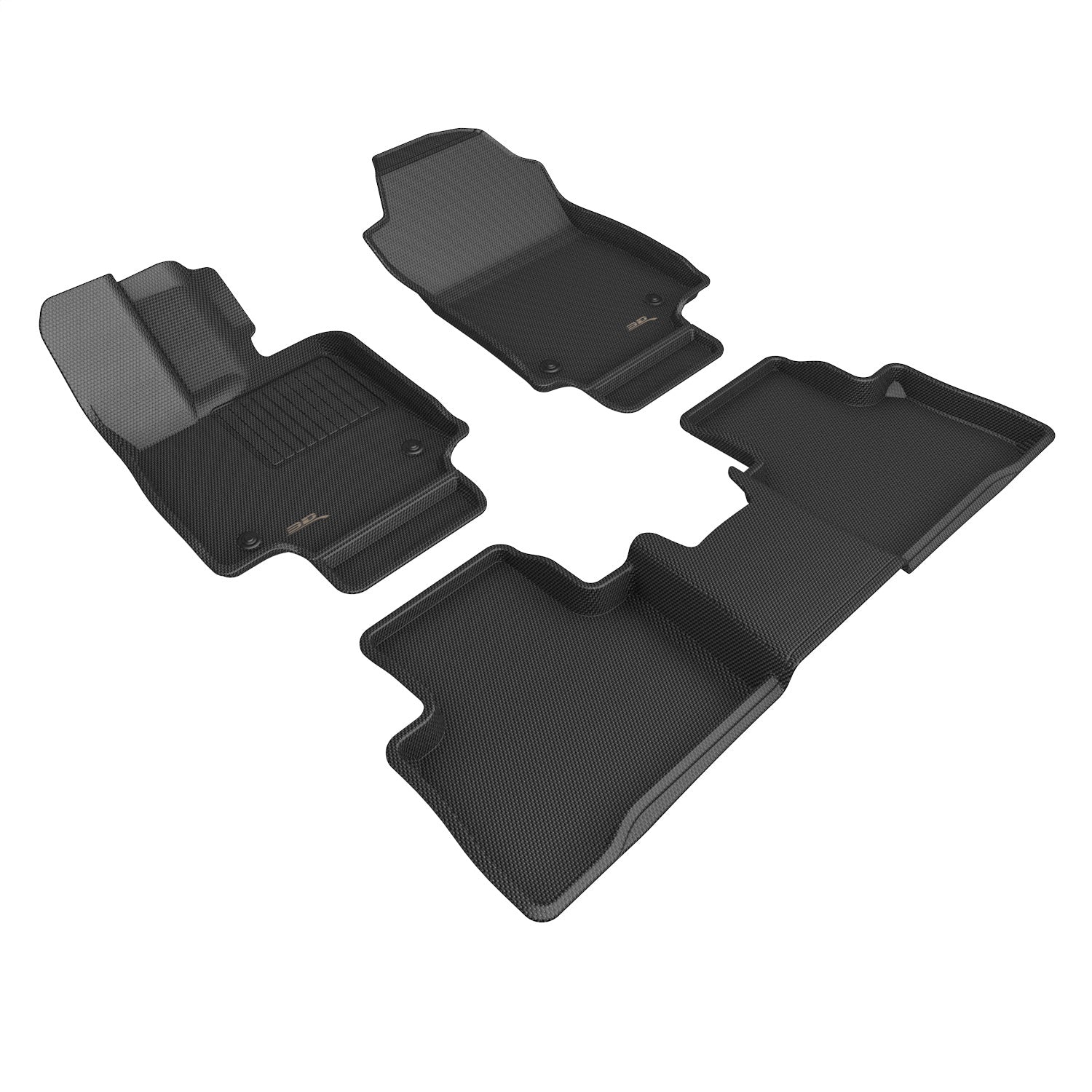 3D MAXpider L1LX07801509 KAGU Floor Mat; Black; 3 pc.; 2 pc. Front Row; 1 pc. 2nd Row; 3D MAXpider L1LX07801509