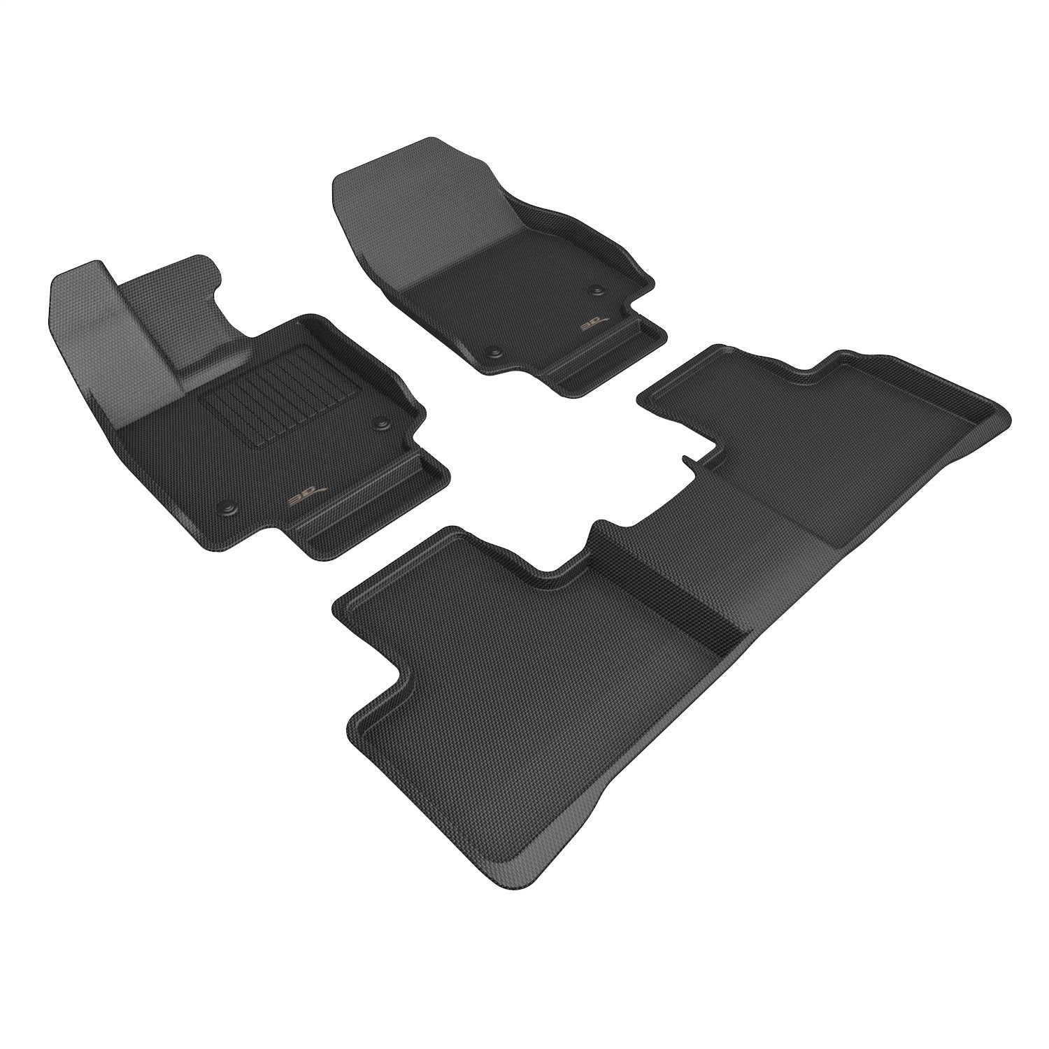 3D MAXpider L1LX08001509 KAGU Floor Mat; Black; 3 pc.; 2 pc. Front Row; 1 pc. 2nd Row; 3D MAXpider L1LX08001509