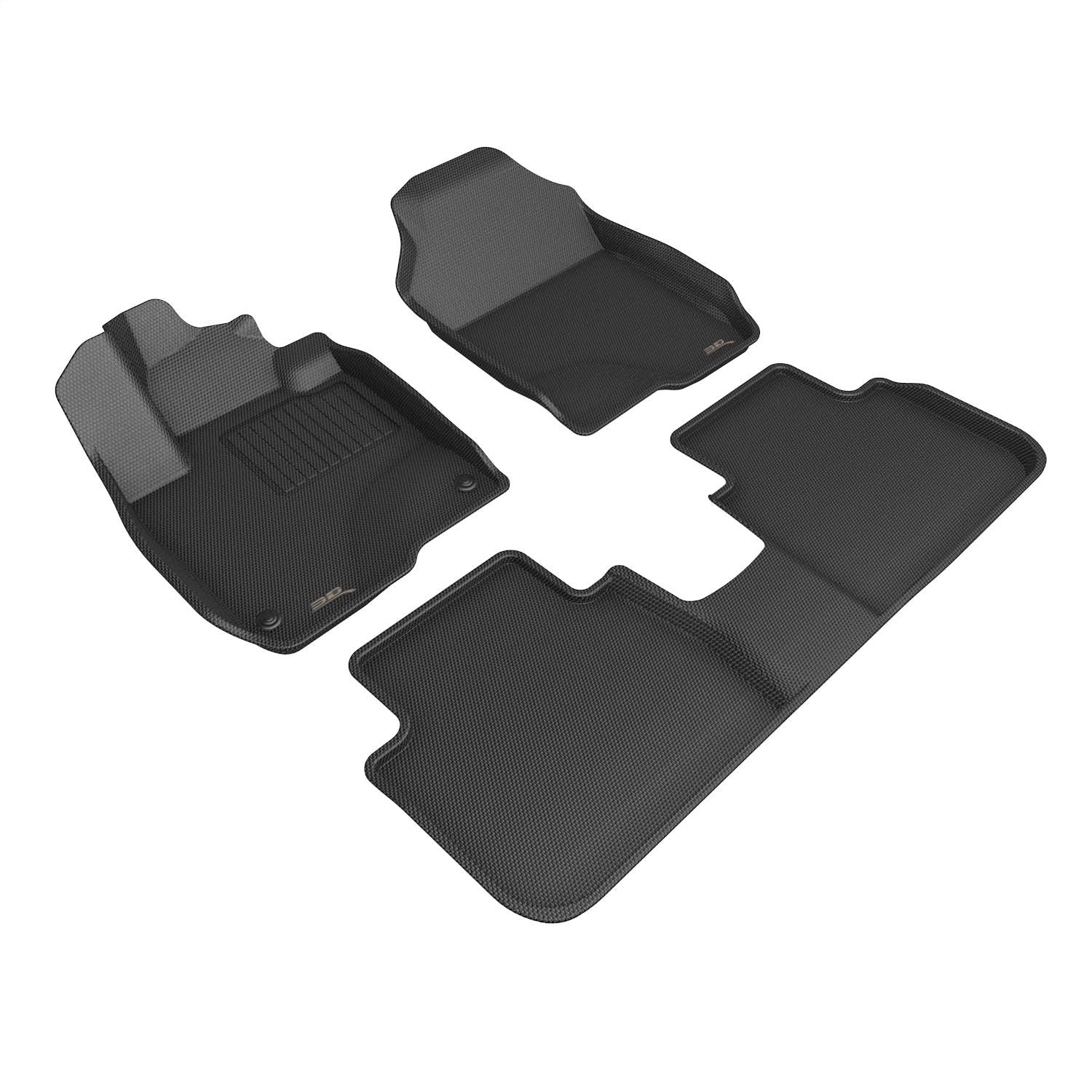 3D MAXpider L1HD13101509 KAGU Floor Mat; Black; 3 pc.; 2 pc. Front Row; 1 pc. 2nd Row; 3D MAXpider L1HD13101509