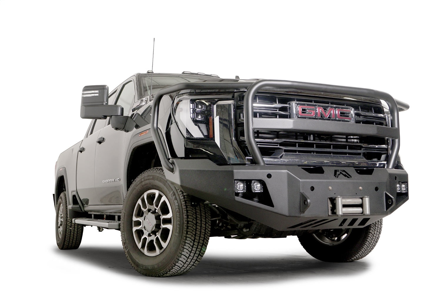Fab Fours GM24-A6250-1 Premium Winch Front Bumper; w/ Full Guard; 2 Stage Black Powder Coat; w/ Sensor; Fab Fours GM24-A6250-1