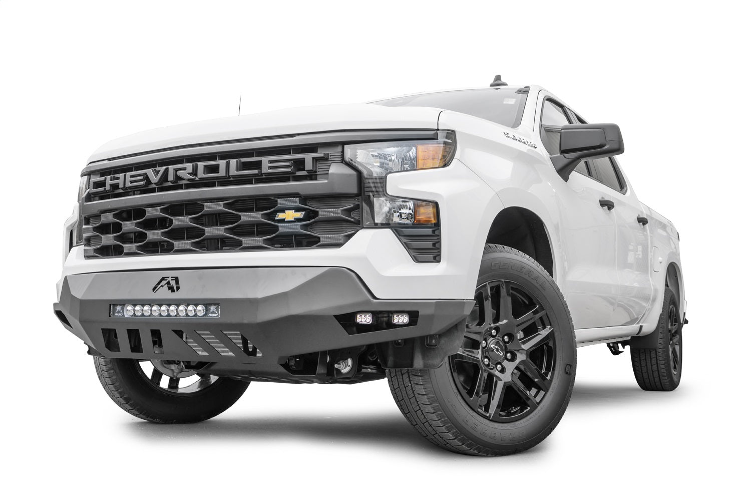 Fab Fours CS22-D5661-B Vengeance Front Bumper; w/No Guard; Bare Steel; For Mount LED Cube Lights; Fab Fours CS22-D5661-B