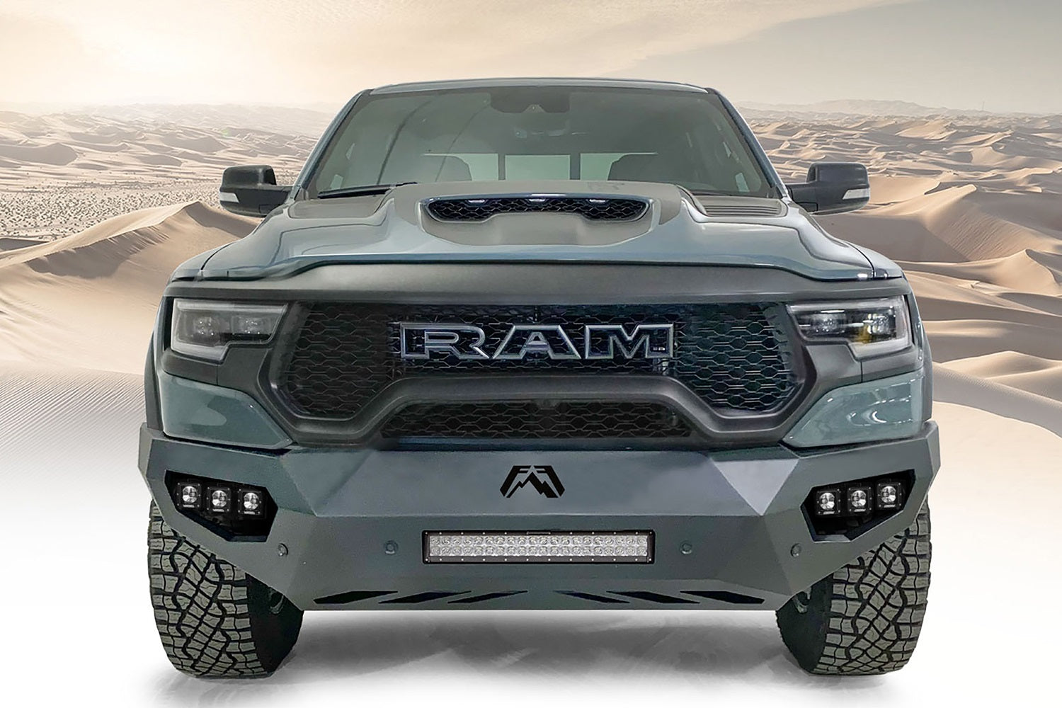 Fab Fours DX21-V4551-B Vengeance Front Bumper; No Guard; Sensor Compatible; Bare Steel; Fab Fours DX21-V4551-B