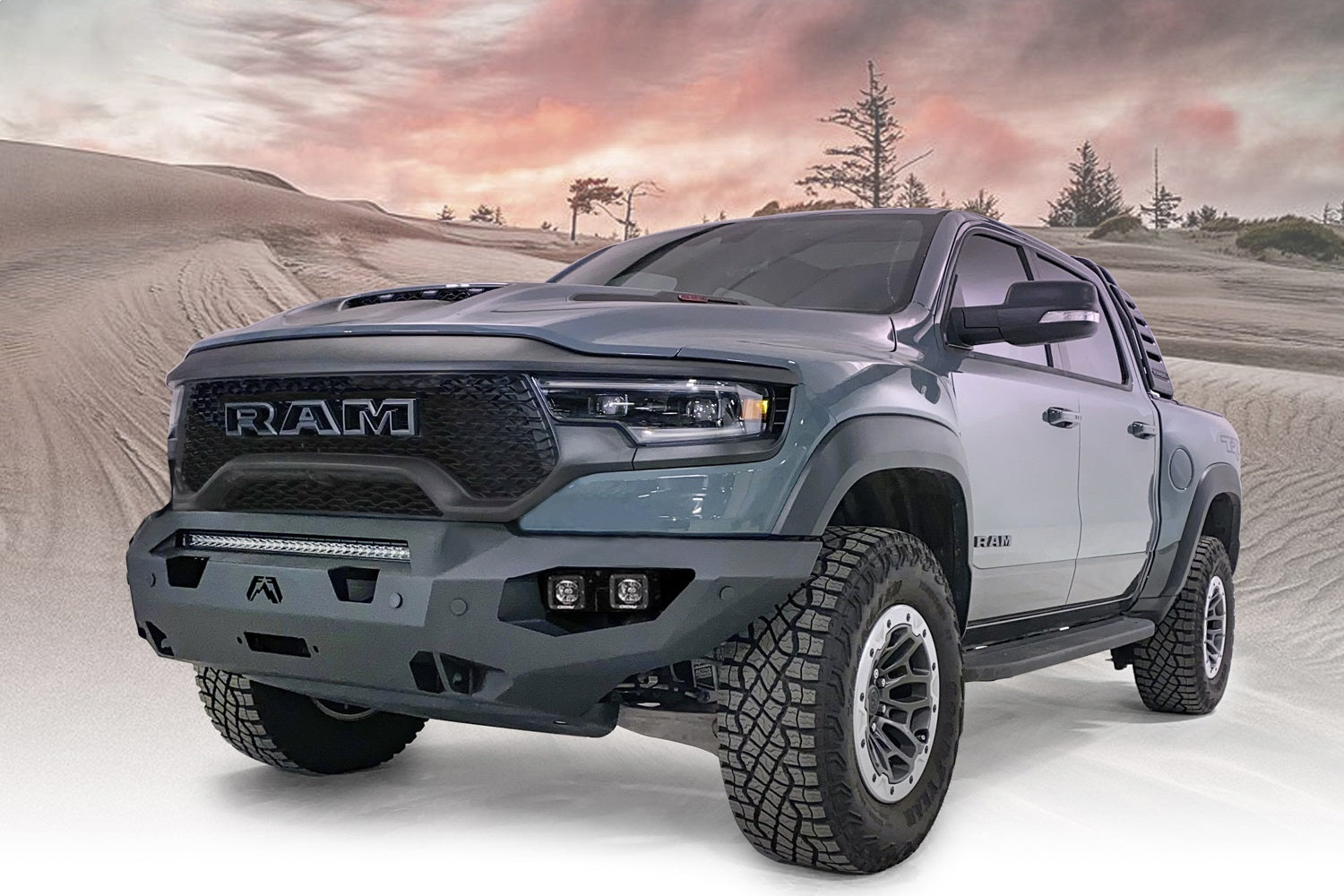 Fab Fours DX21-X5551-B Matrix Front Bumper; No Guard; Sensor Compatible; Bare Steel; Fab Fours DX21-X5551-B