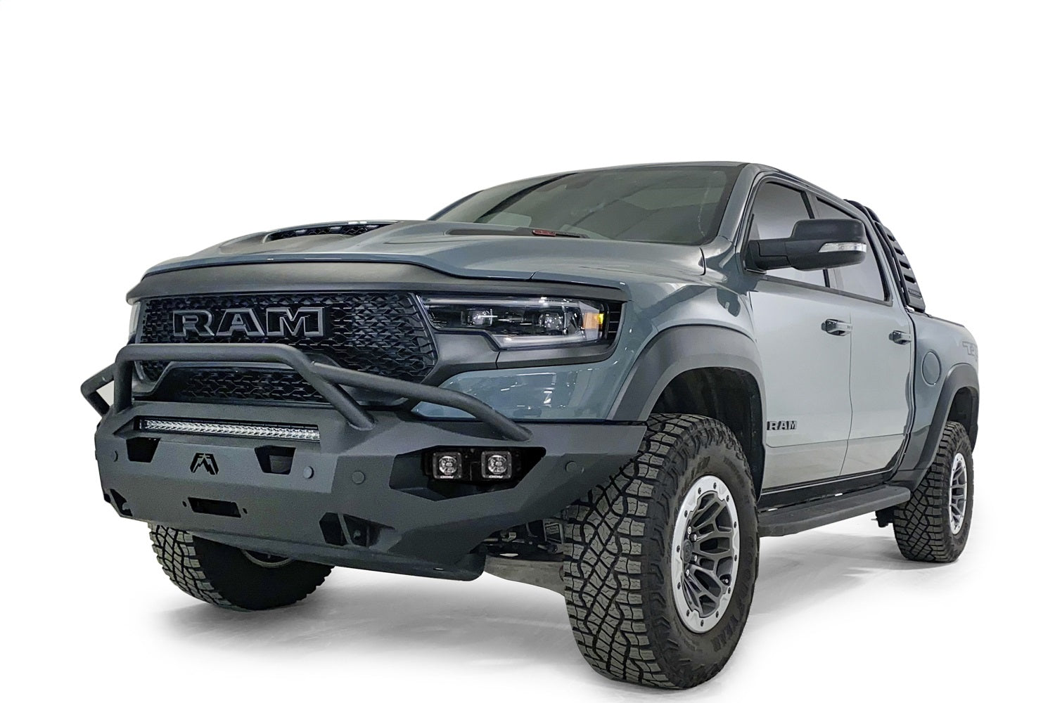 Fab Fours DX21-X5552-B Matrix Front Bumper; Pre-Runner Guard; Sensor Compatible; Bare Steel; Fab Fours DX21-X5552-B
