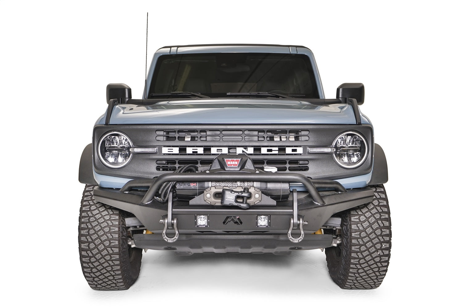 Fab Fours FB21-B5252-B Stubby Bumper; w/Pre-Runner Guard; Bare Steel; Fab Fours FB21-B5252-B