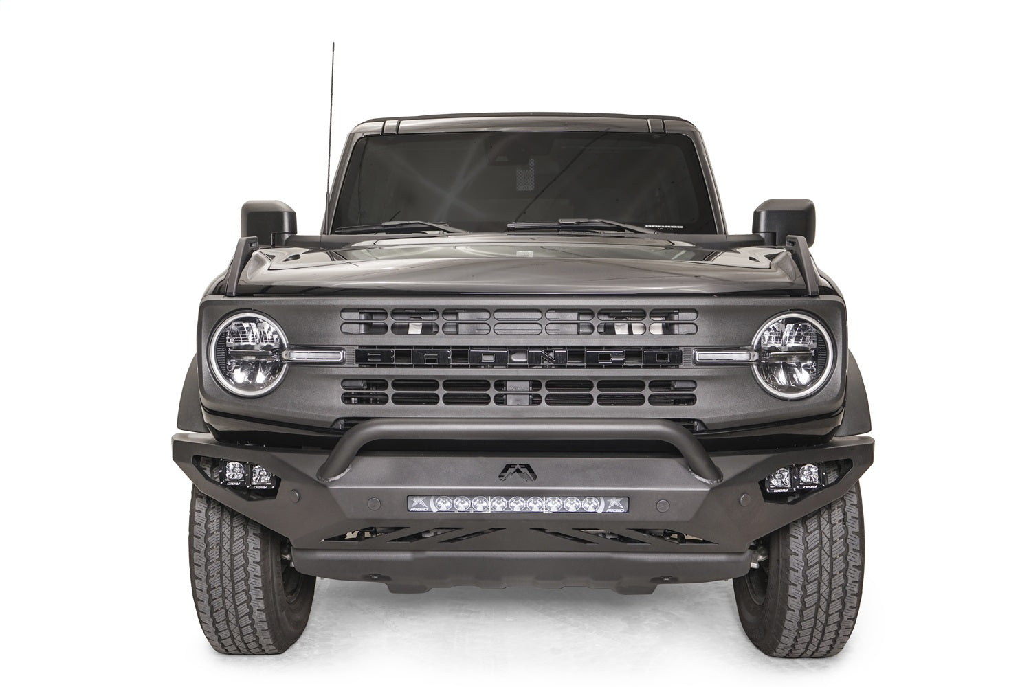 Fab Fours FB21-D5252-B Vengeance Front Bumper; w/Pre-Runner Guard; Bare Steel; Fab Fours FB21-D5252-B