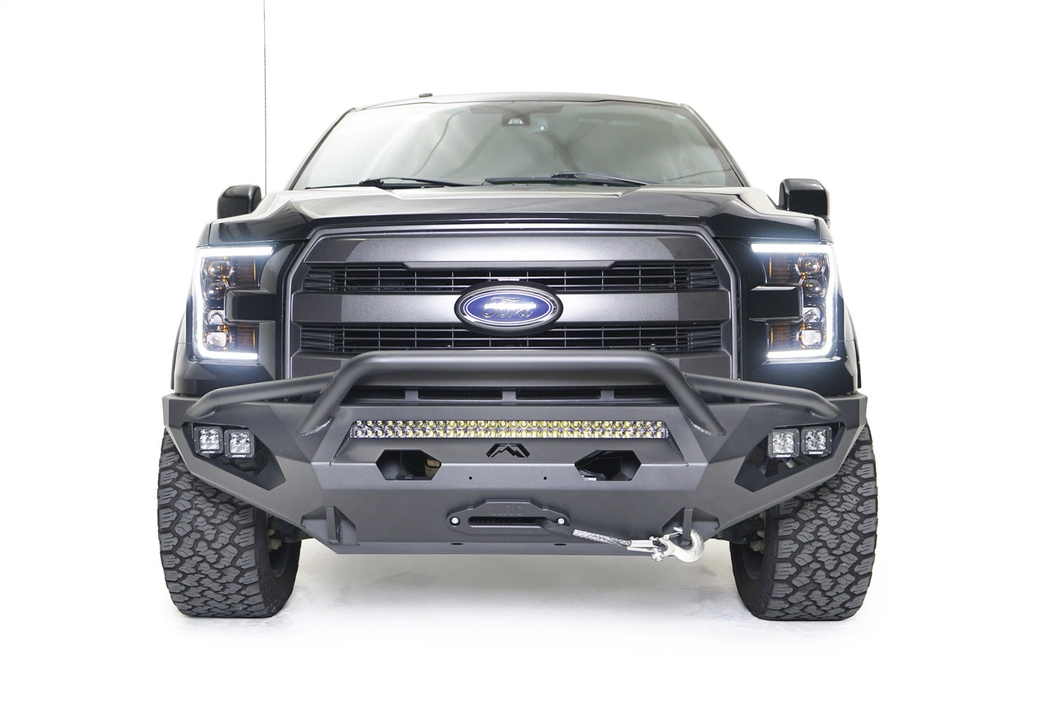Fab Fours FF15-X3252-B Matrix Front Bumper; w/Pre-Runner Guard Bare; Fab Fours FF15-X3252-B