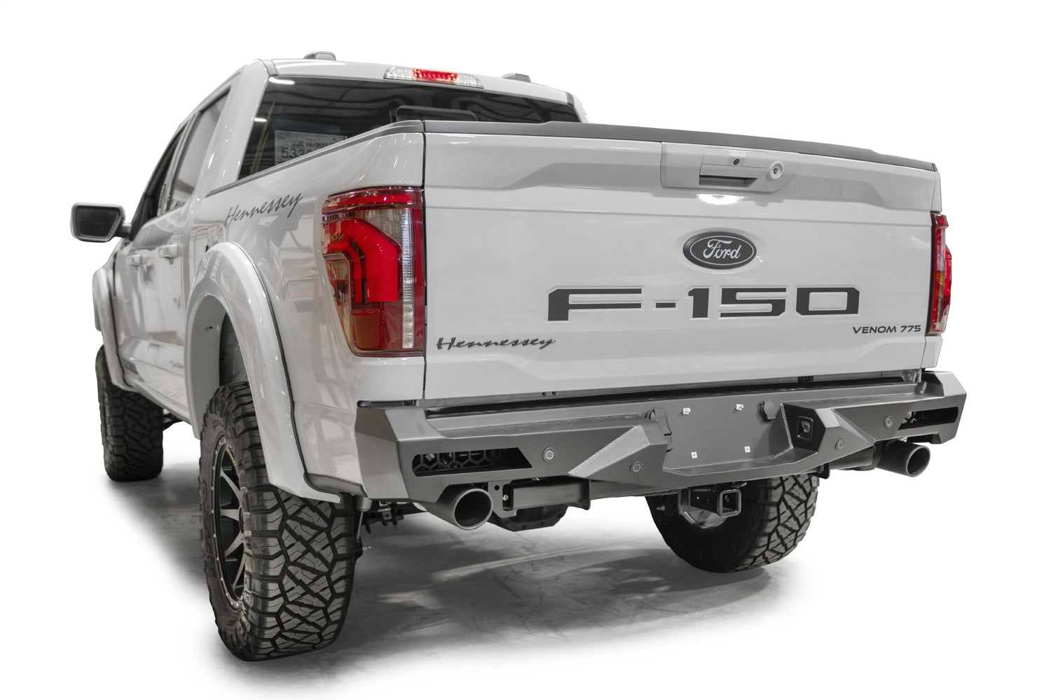 Fab Fours FF24-E6551-1 Vengeance Rear Bumper; 2 Stage Matte Black Powder Coated; Sensor; Fab Fours FF24-E6551-1