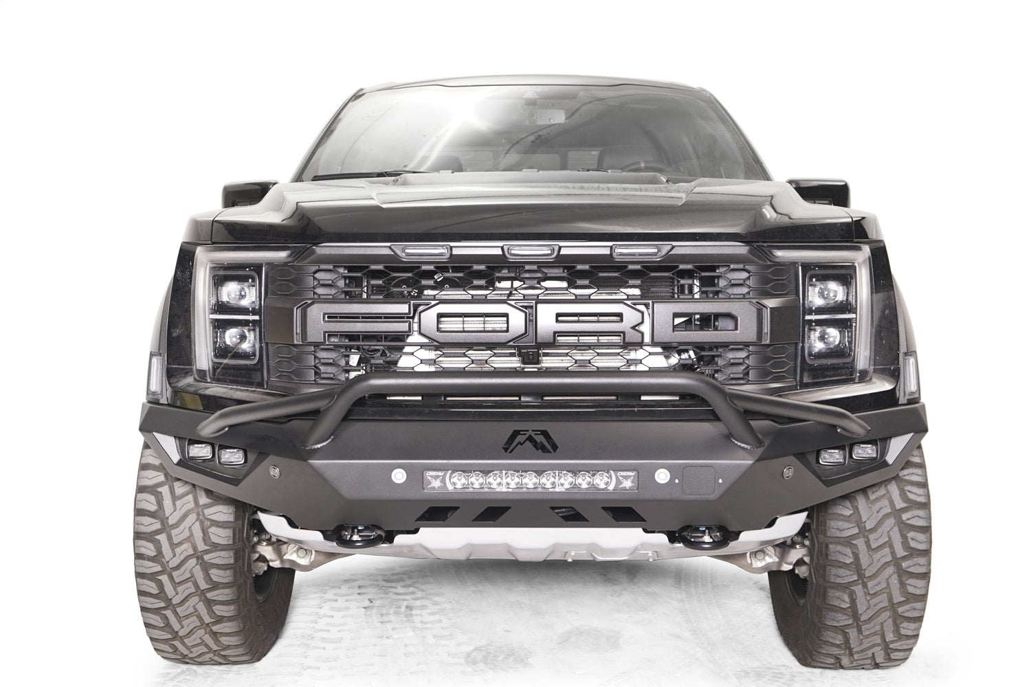 Fab Fours FR21-D5352-B Vengeance Front Bumper; Uncoated/Paintable; w/Pre Runner Guard; Fab Fours FR21-D5352-B