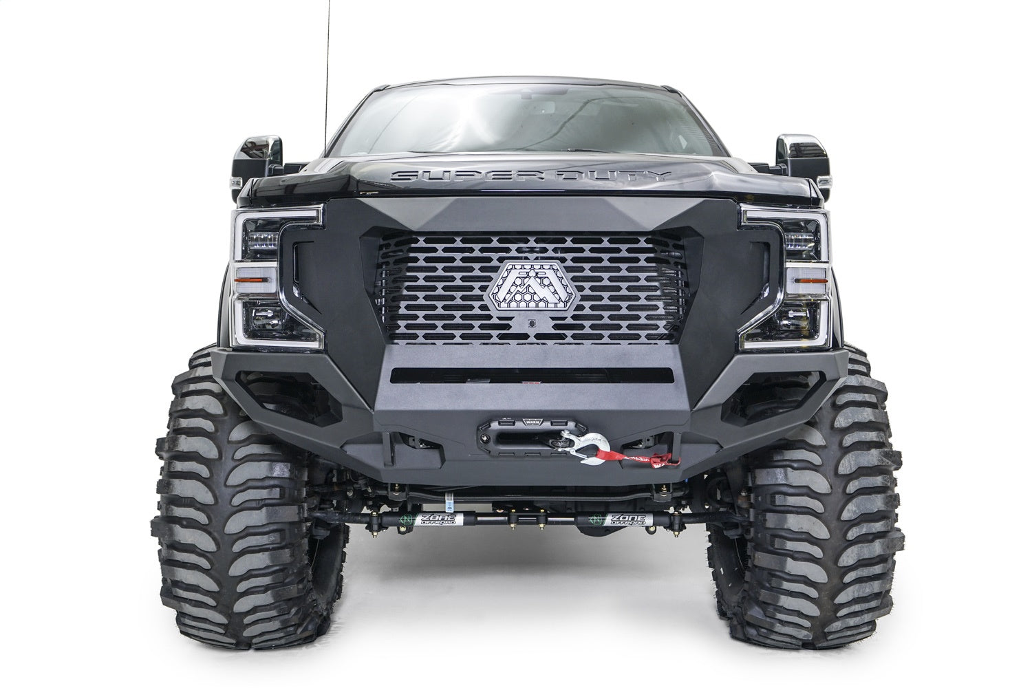 Fab Fours GR4700-1 Grumper Front Winch Bumper; 2 Stage Black Powder Coat; Fab Fours GR4700-1