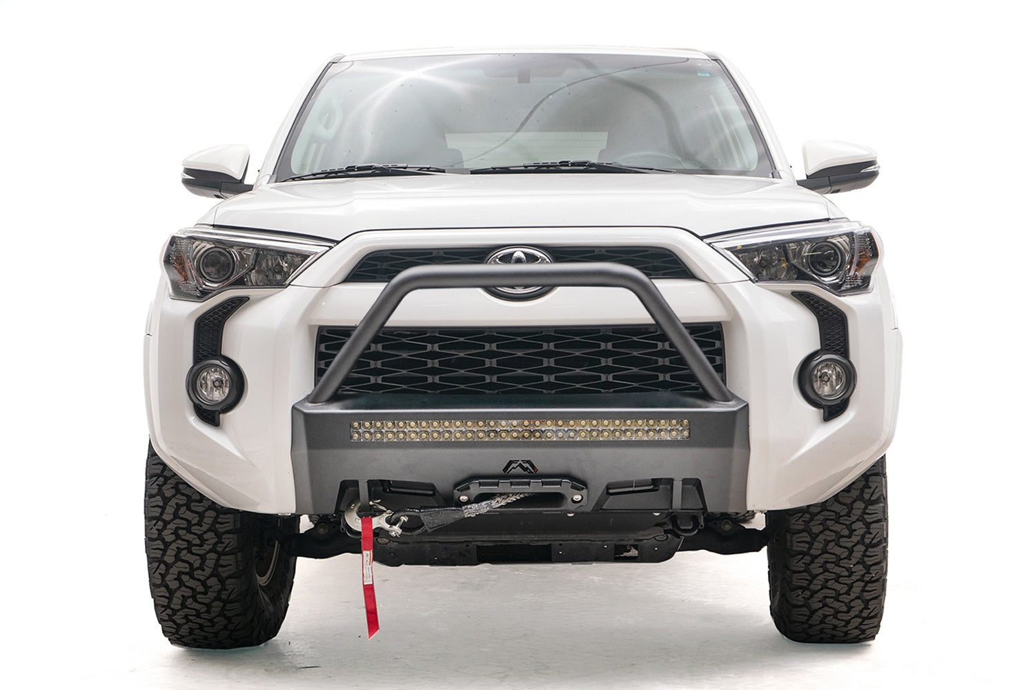 Fab Fours T4R-N4553-1 Winch Mount; w/High Pre-Runner Guard; 2 Stage Matte Black Powder Coat; Fab Fours T4R-N4553-1