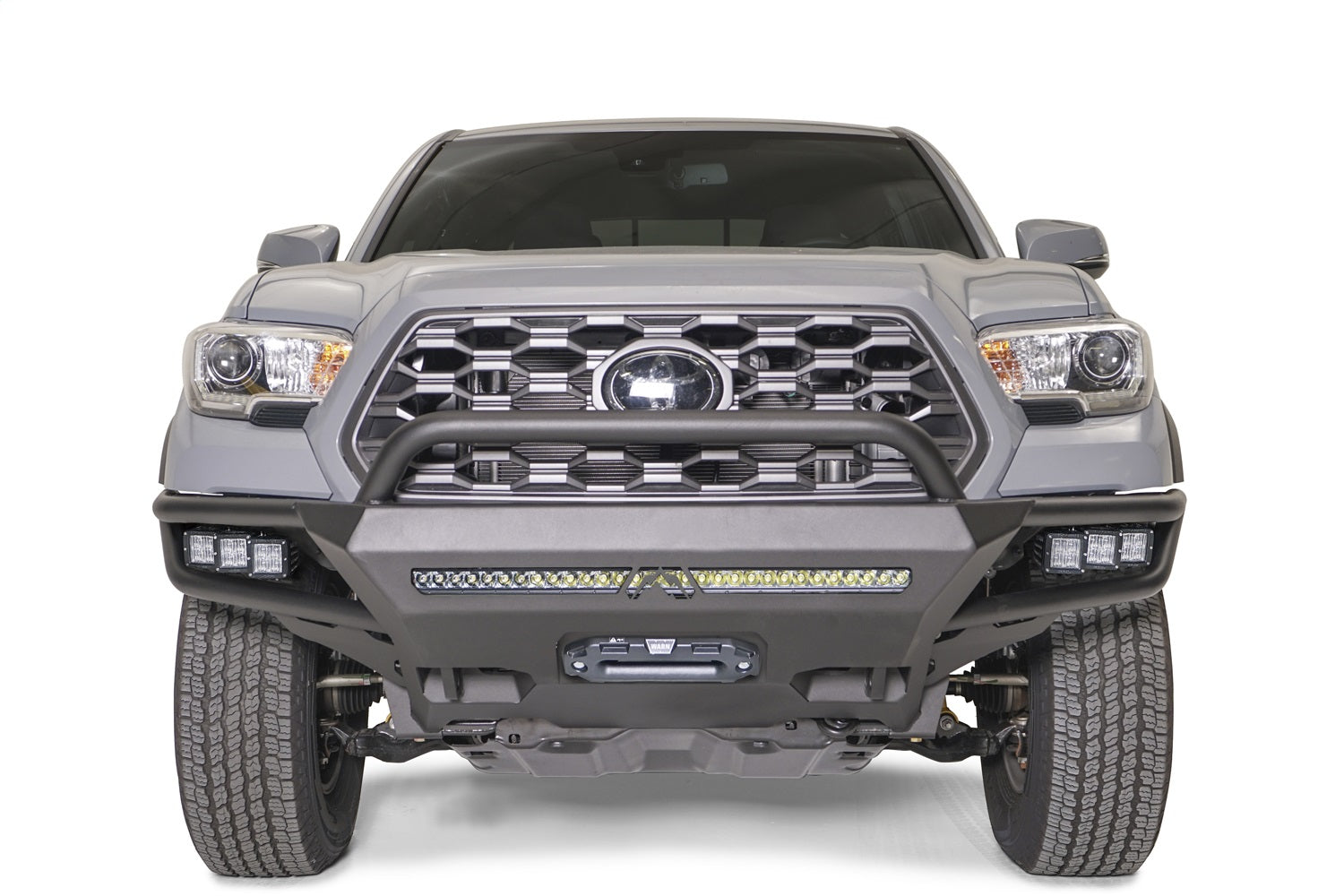 Fab Fours TB16-02-B Winch Front Bumper; w/Pre-Runner Guard; Bare Steel; Fab Fours TB16-02-B