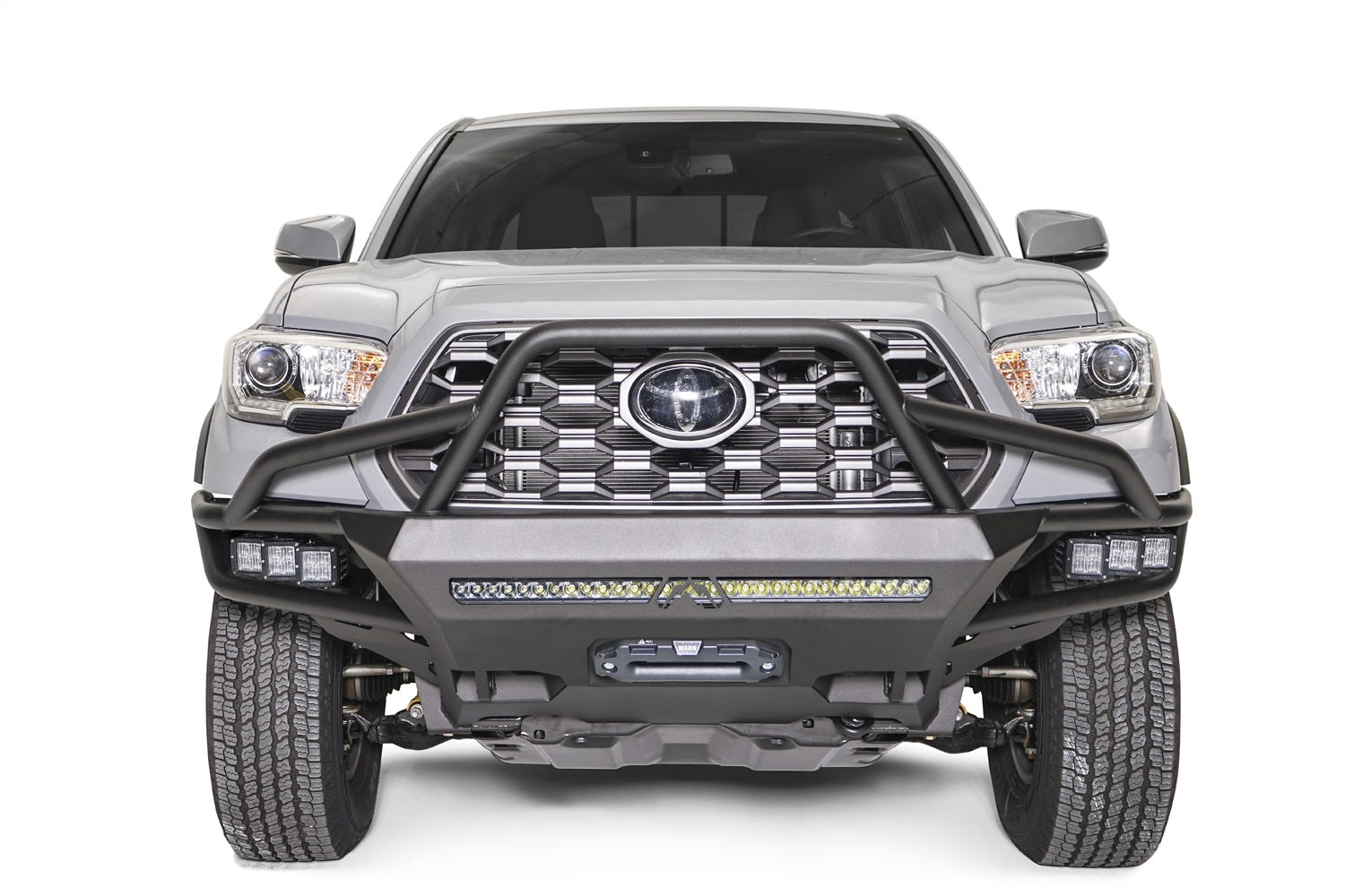 Fab Fours TB16-03-B Winch Front Bumper; w/High Pre-Runner Guard; Bare Steel; Fab Fours TB16-03-B
