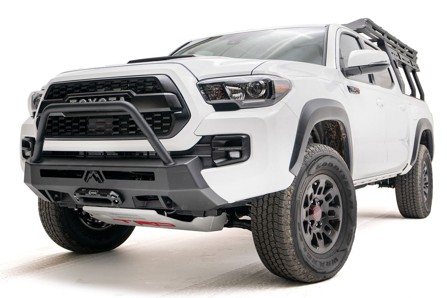 Fab Fours TT16-N3653-B Winch Mount; w/High Pre-Runner Guard; Bare Steel; 75 lbs. Weight; Fab Fours TT16-N3653-B