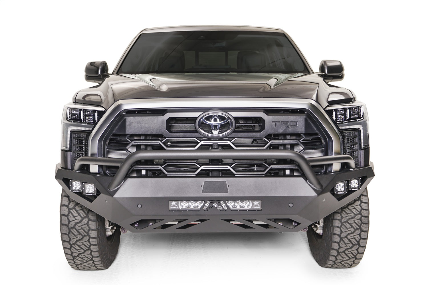 Fab Fours TT22-D5452-B Vengeance Front Bumper; Uncoated/Paintable; w/Pre-Runner Guard; Fab Fours TT22-D5452-B