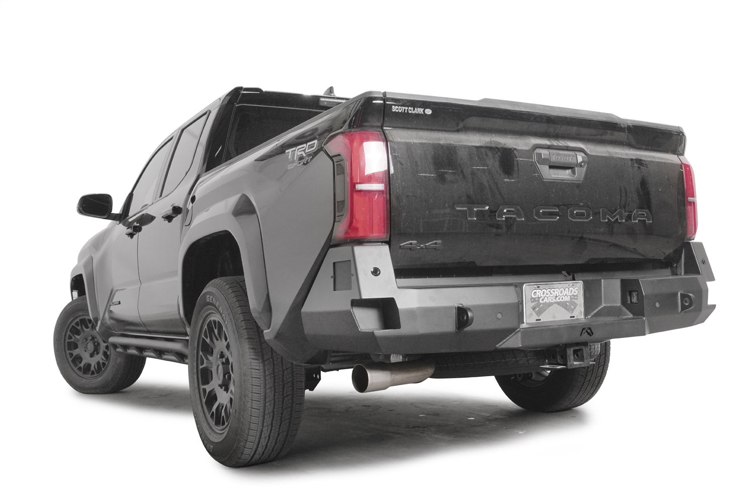 Fab Fours TT24-W6351-1 Premium Rear Sensor Bumper; 3/4 in. D-Ring Recovery Points; Black Powder Coated; Fab Fours TT24-W6351-1