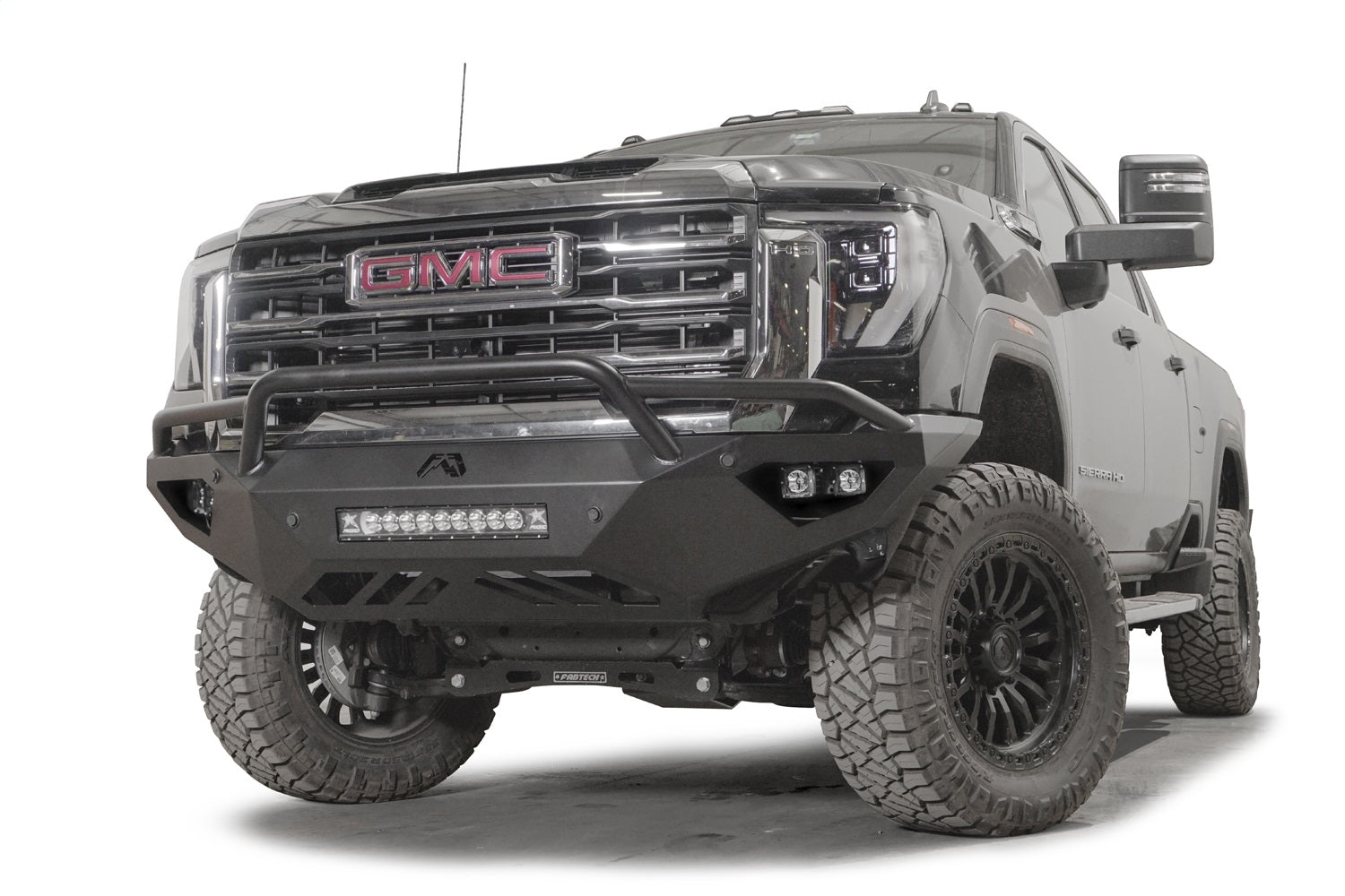 Fab Fours GM24-V6252-1 Vengeance Front Bumper; w/ Pre-Runner Guard; 2 Stage Black Powder Coat; Fab Fours GM24-V6252-1