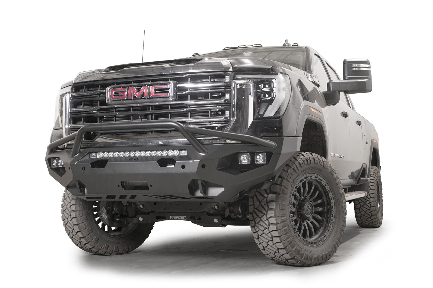 Fab Fours GM24-X6252-1 Matrix Front Bumper; 2 Stage Black Powder Coat; w/Pre-Runner Guard; Fab Fours GM24-X6252-1