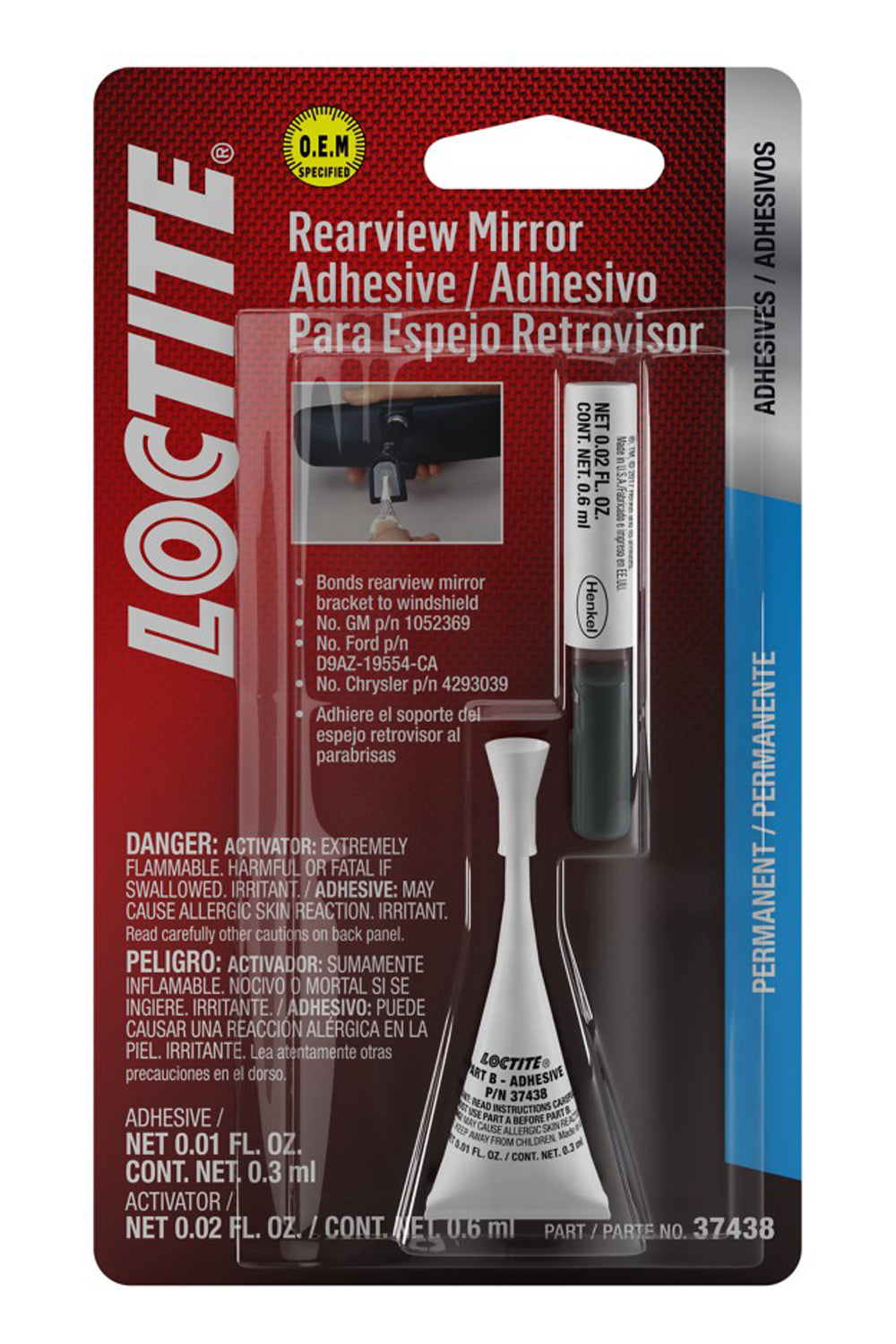 Loctite 487865 Rearview Mirror Adhesive Kit Loctite 487865