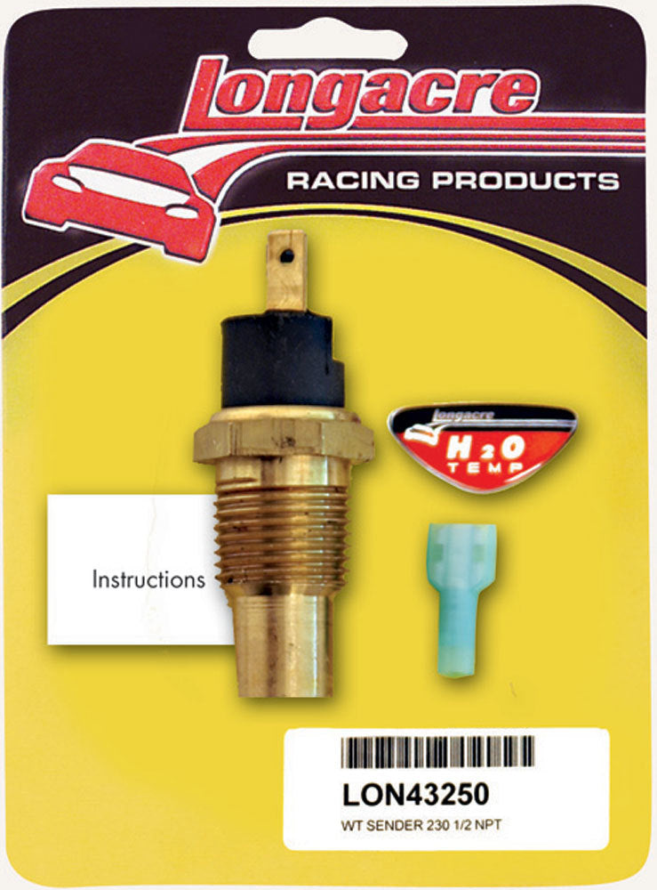 Longacre 52-43250 Water Temp Sender 1/2in. NPT 230 Deg Longacre 52-43250