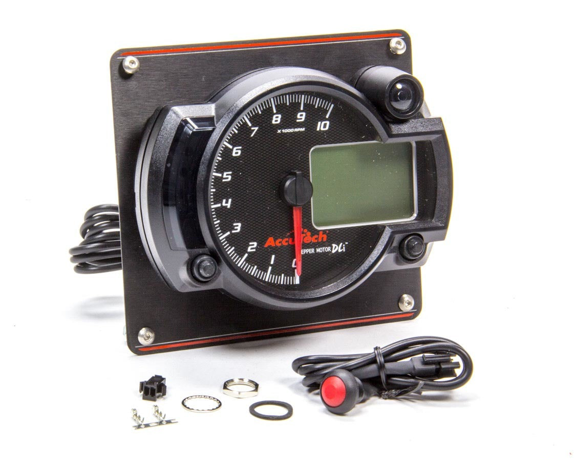 Longacre 52-44479 Tach 4in Data Logging Blk w/Blk Alum Panel Longacre 52-44479