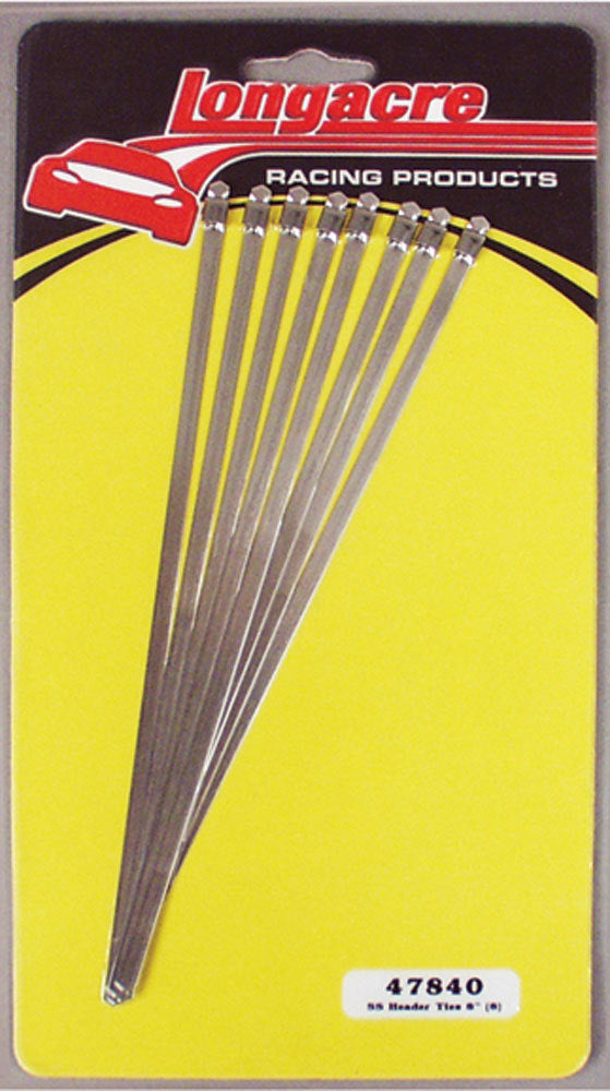 Longacre 52-47840 Header Wrap Ties 8in 8pk Stainless Longacre 52-47840
