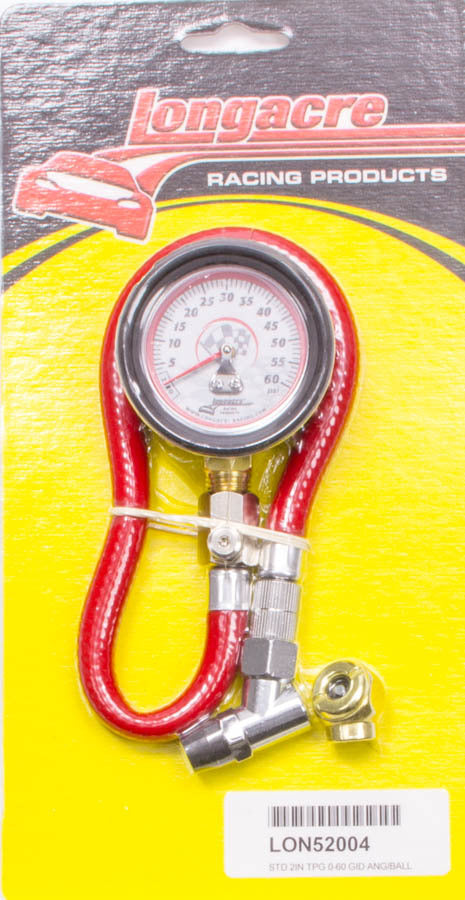 Longacre 52-52004 Tire Gauge 0-60PSI 2in GID Longacre 52-52004