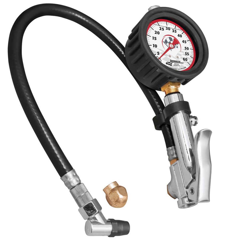 Longacre 52-52008 Tire Gauge Quick Fill 0-60psi 2-1/2in Glow Longacre 52-52008