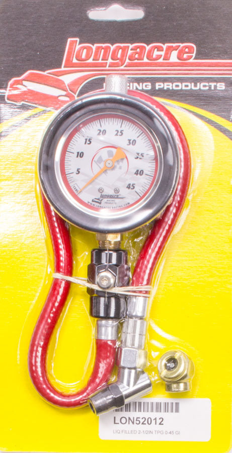 Longacre 52-52012 Tire Gauge 0-45PSI 2.5in GID Deluxe Longacre 52-52012