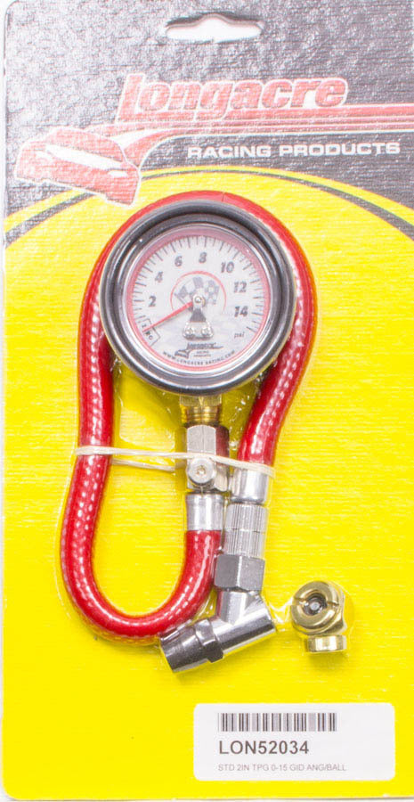 Longacre 52-52034 Tire Gauge 0-15PSI 2in GID Longacre 52-52034
