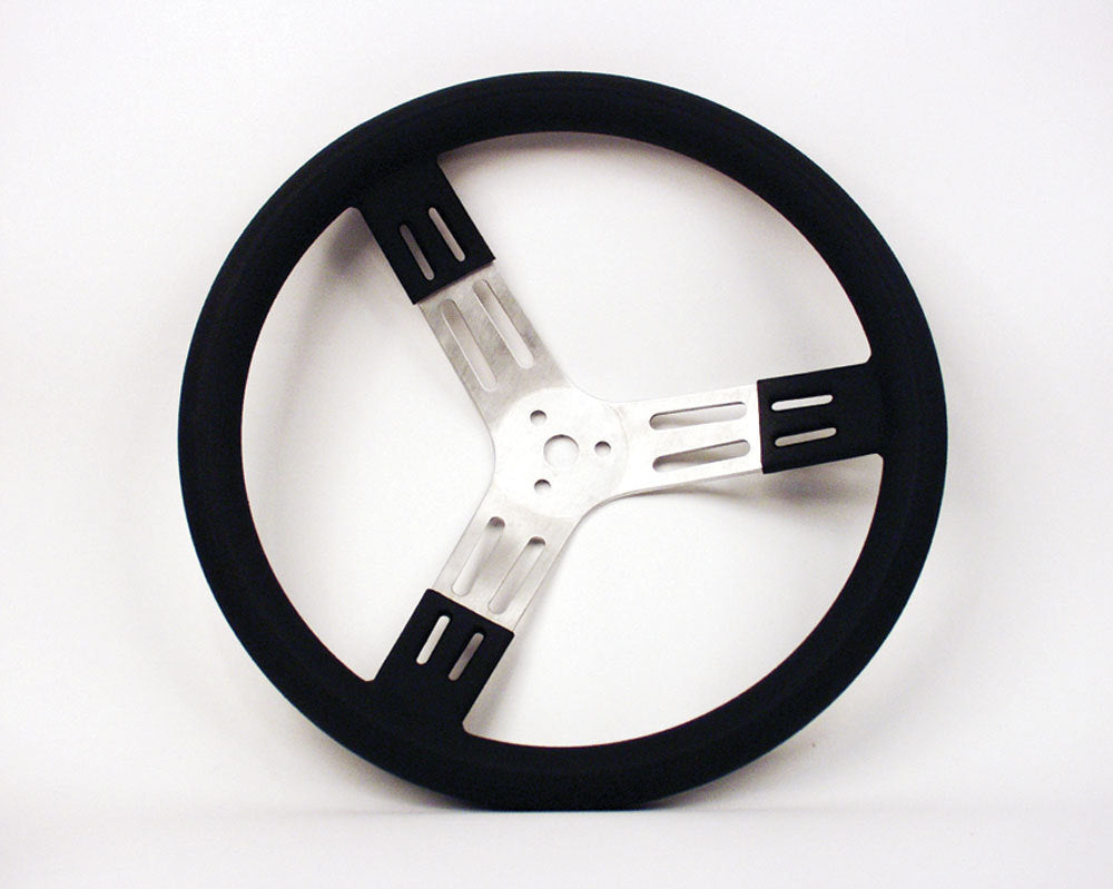 Longacre 52-56801 15in Steering Wheel Blk Alum Smooth Grip Longacre 52-56801