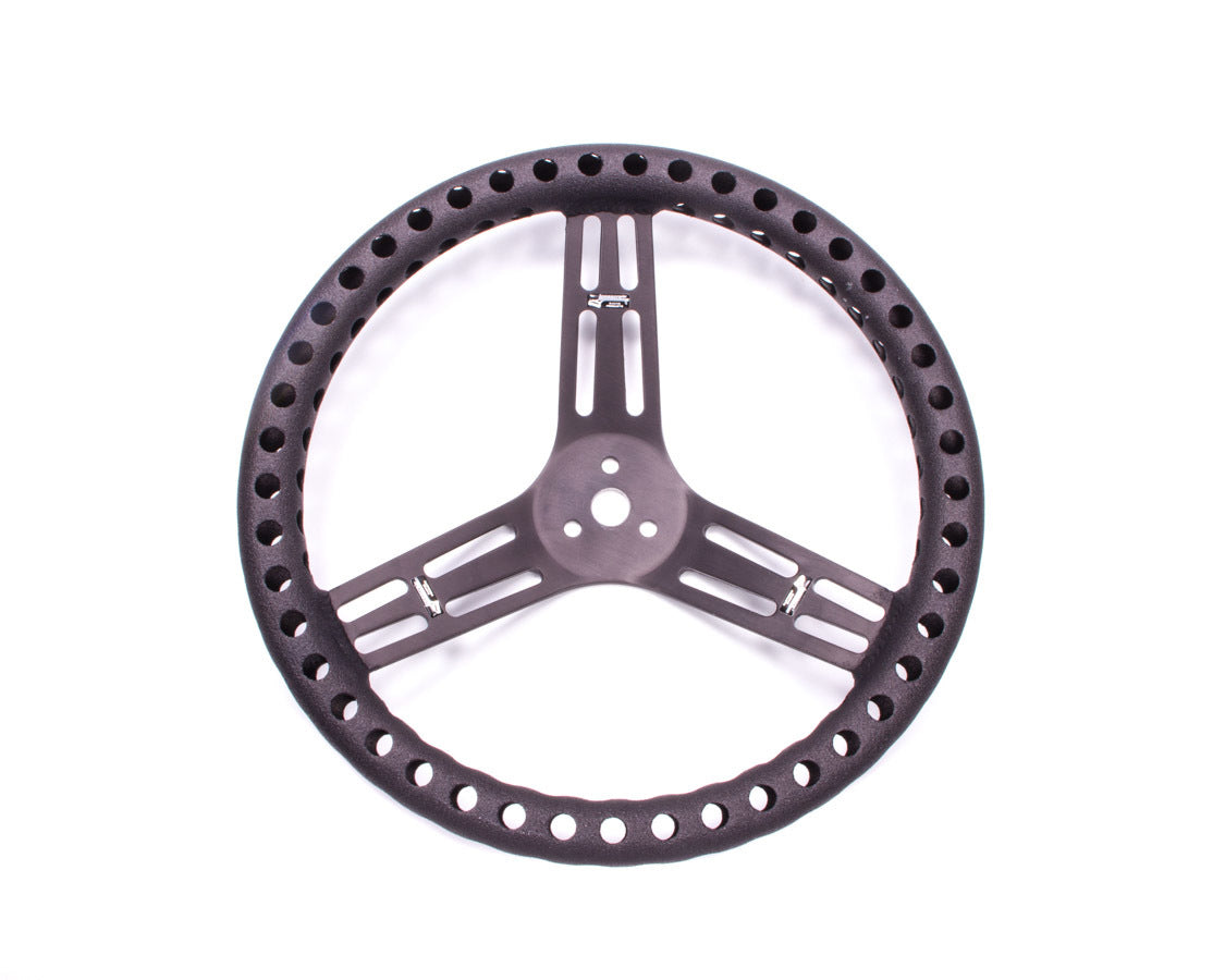 Longacre 52-56833 Streering Wheel 14in Dished Drilled Black Longacre 52-56833