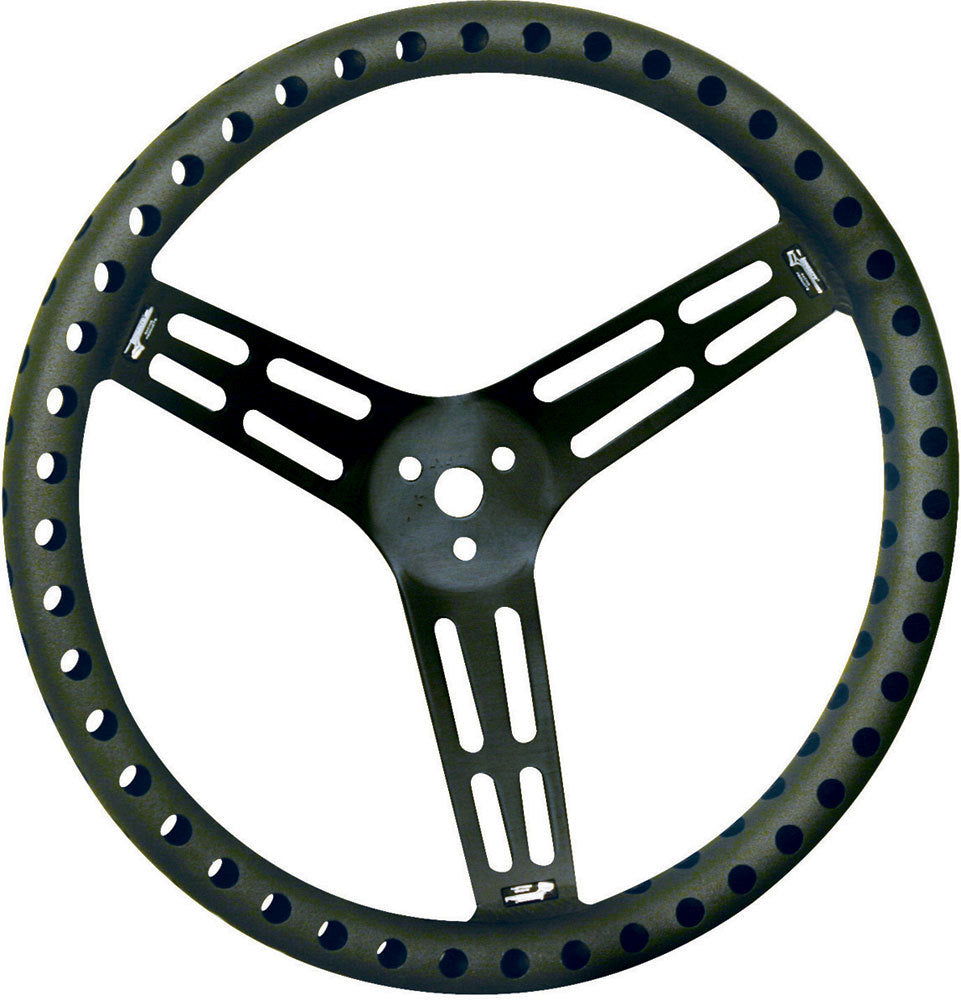 Longacre 52-56838 Steering Wheel 15in Dished Drilled Black Longacre 52-56838