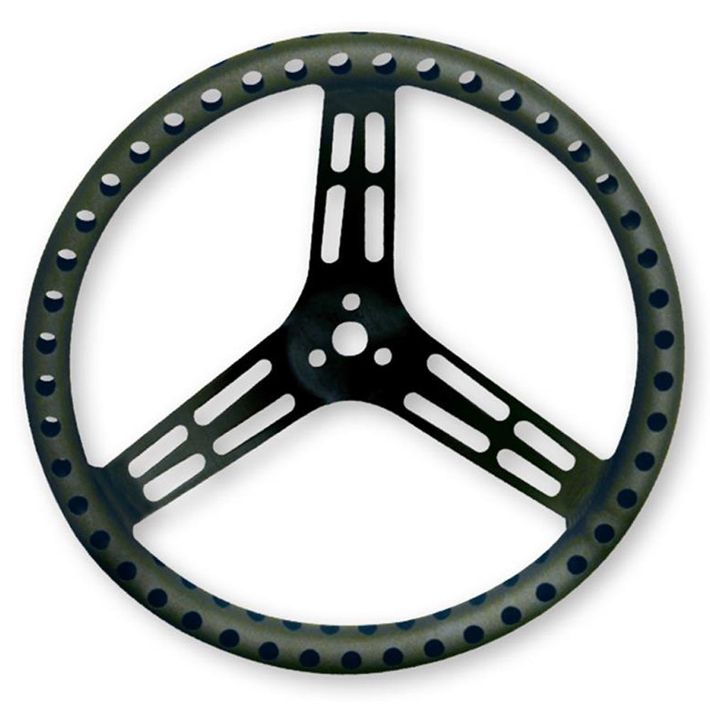 Longacre 52-56867 Steering Wheel 15in Flat Drilled Black Longacre 52-56867