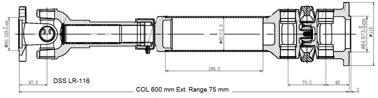 DSS LR-116 Drive Shaft Assembly DSS LR-116