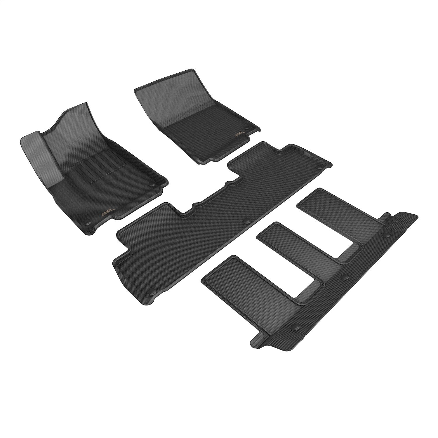 3D MAXpider L1RI00101509 KAGU Floor Mat; Black; 4 pc.; 2 pc. Front Row; 1 pc. 2nd Row; 1 pc. 3rd Row; 3D MAXpider L1RI00101509