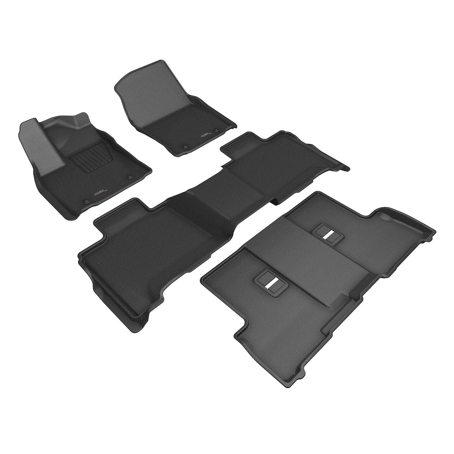 3D MAXpider L1TY30301509 KAGU Floor Mat; Black; 4 pc.; 2 pc. Front Row; 1 pc. 2nd Row; 1 pc. 3rd Row; 3D MAXpider L1TY30301509